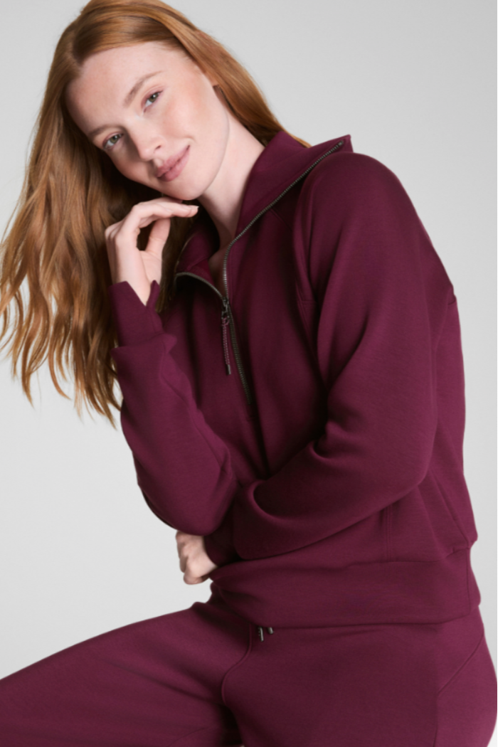 Air Essentials Half Zip-Mineral/Plumberry