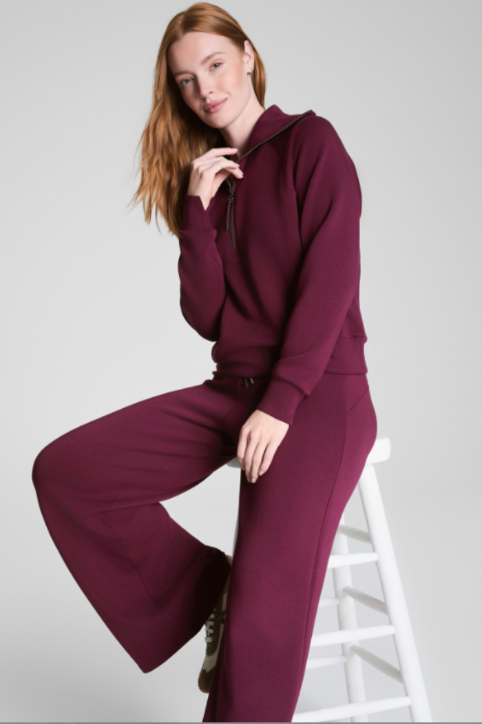 Air Essentials Half Zip-Mineral/Plumberry