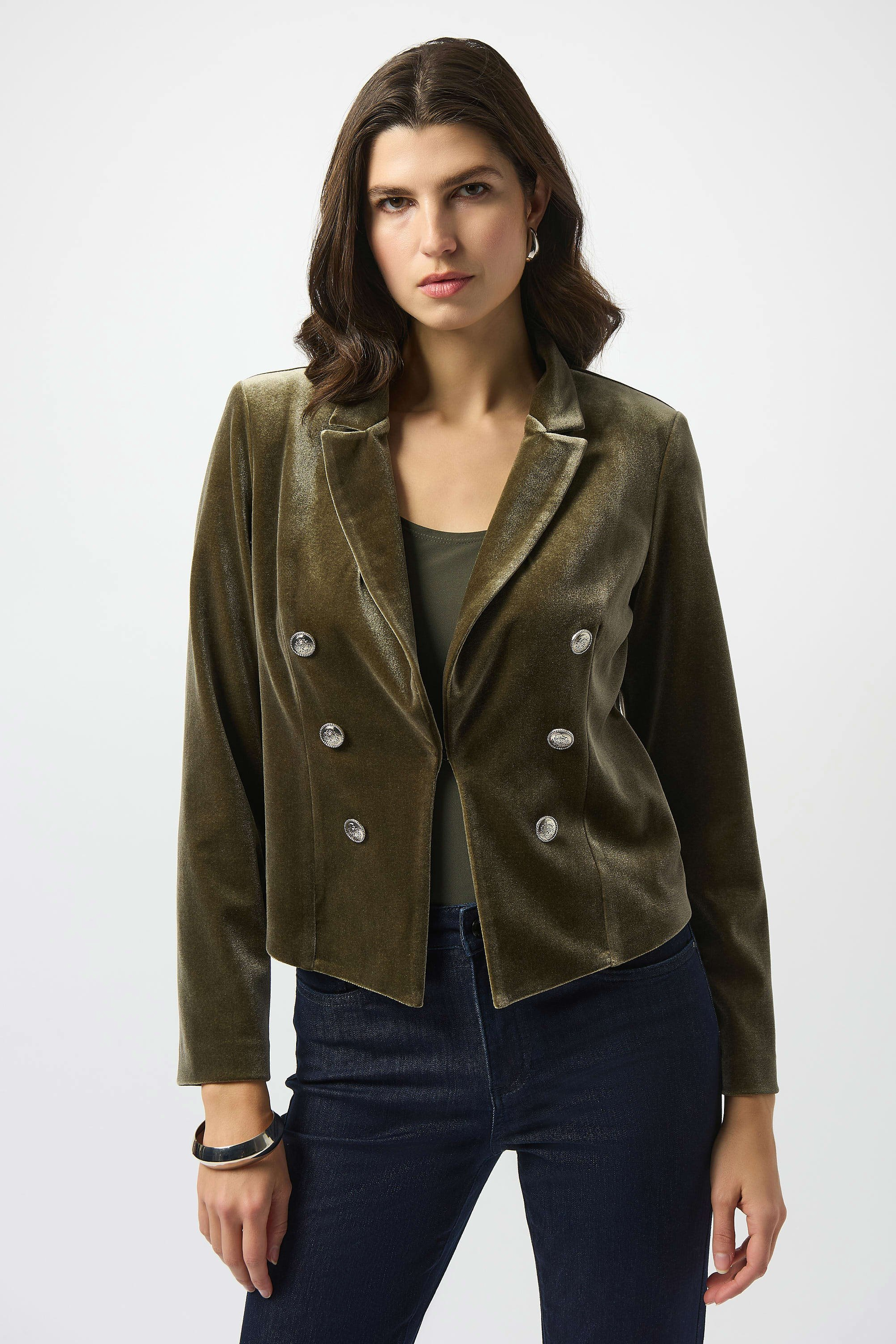Velvet Knit Fitted Blazer