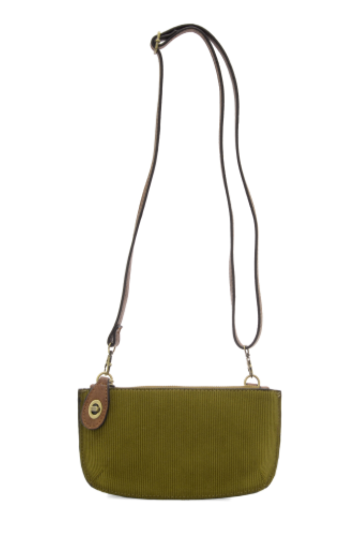 Olive Corduroy Mini Crossbody Wristlet