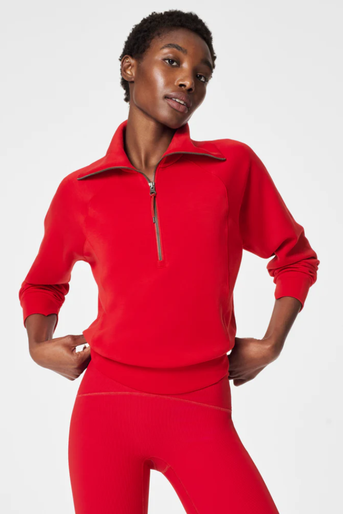 Air Essentials Half Zip-Spanx Red