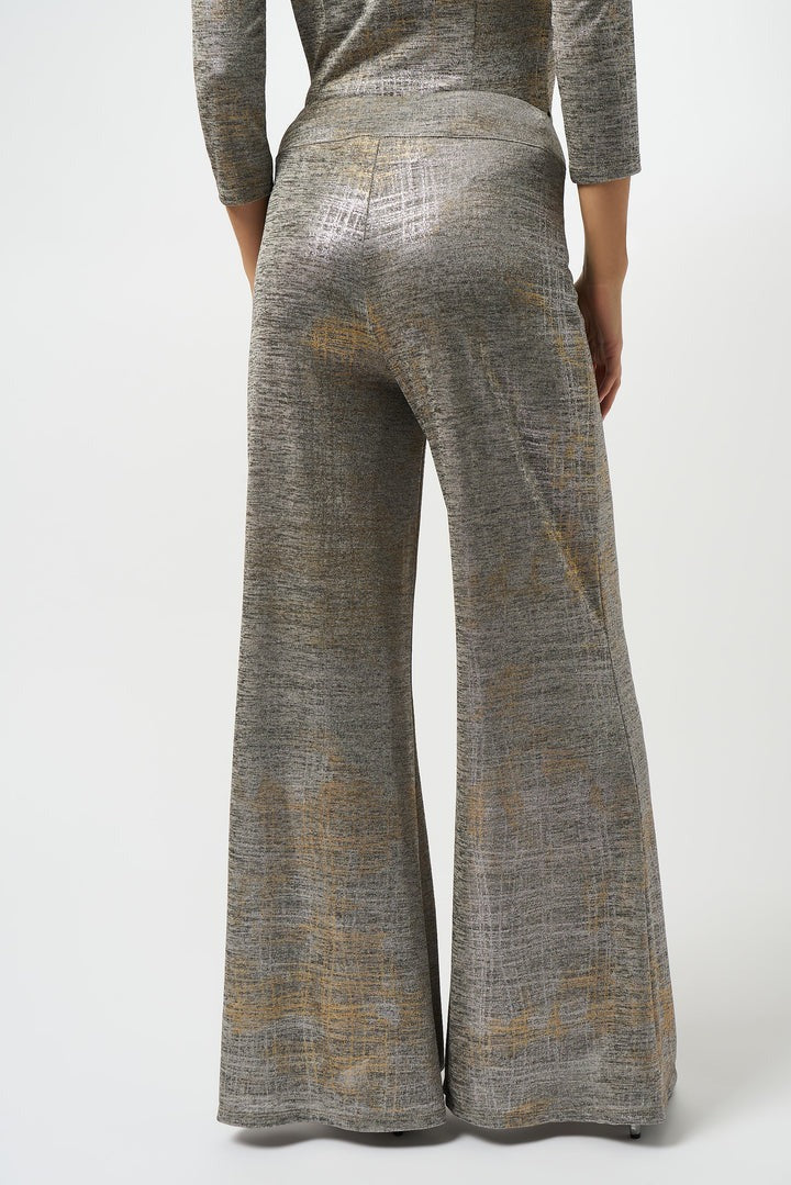 Foiled Mélange Knit Wide Leg Pants