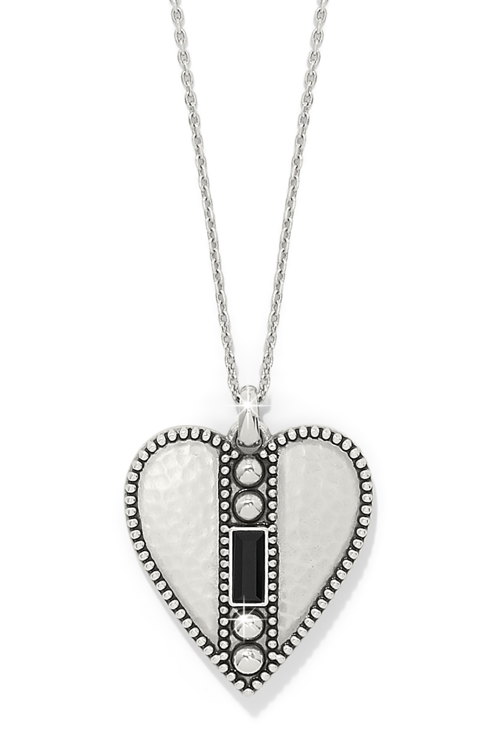 Pretty Tough Gem Heart Reversible Black Necklace