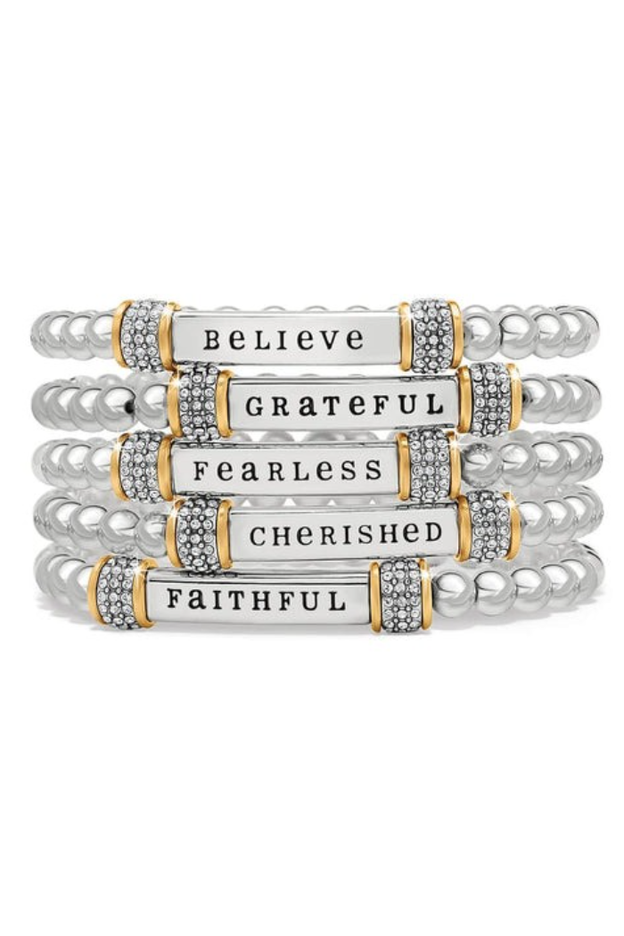 Meridian Fearless Two Tone Stretch Bracelet