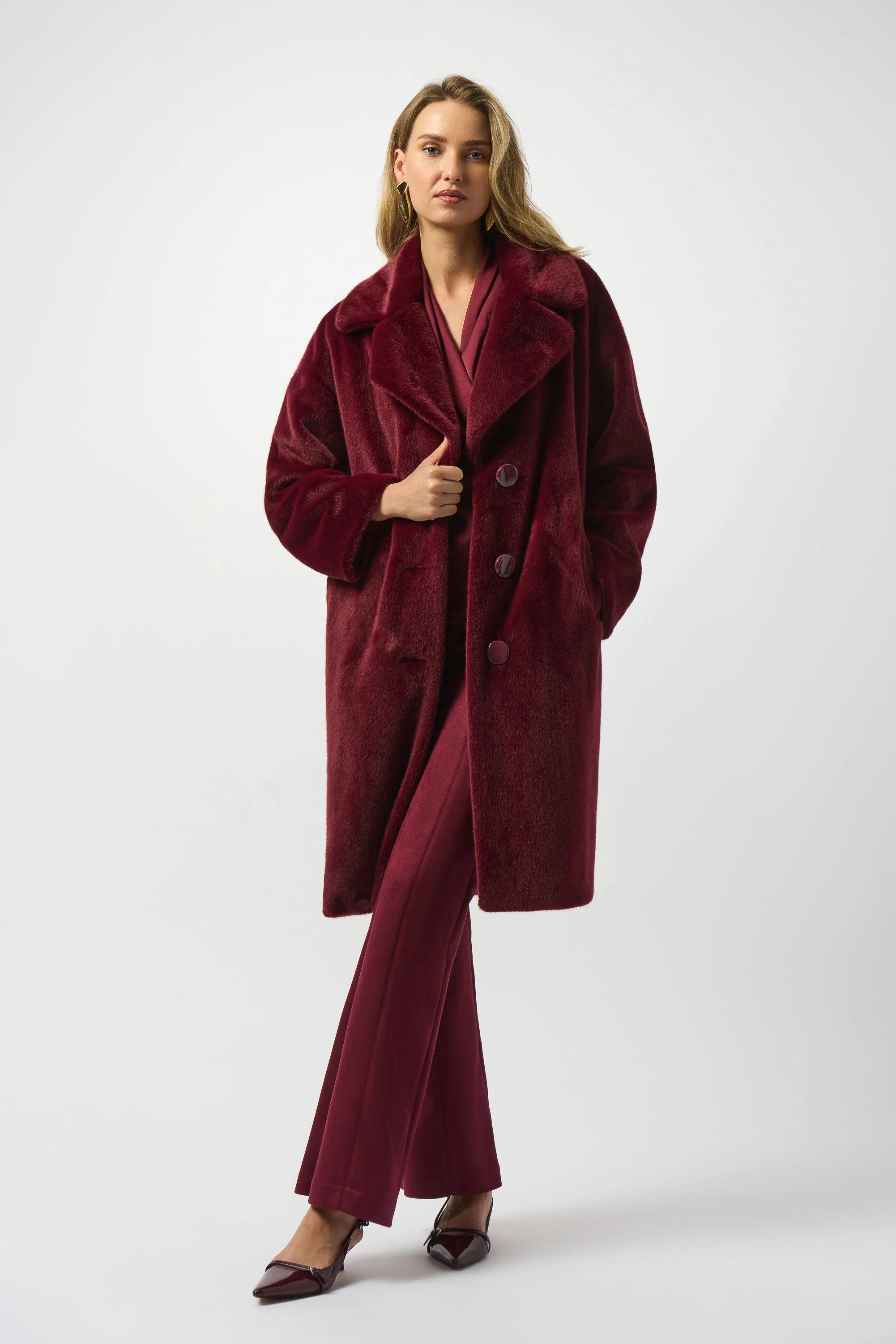 Faux Fur Straight Coat