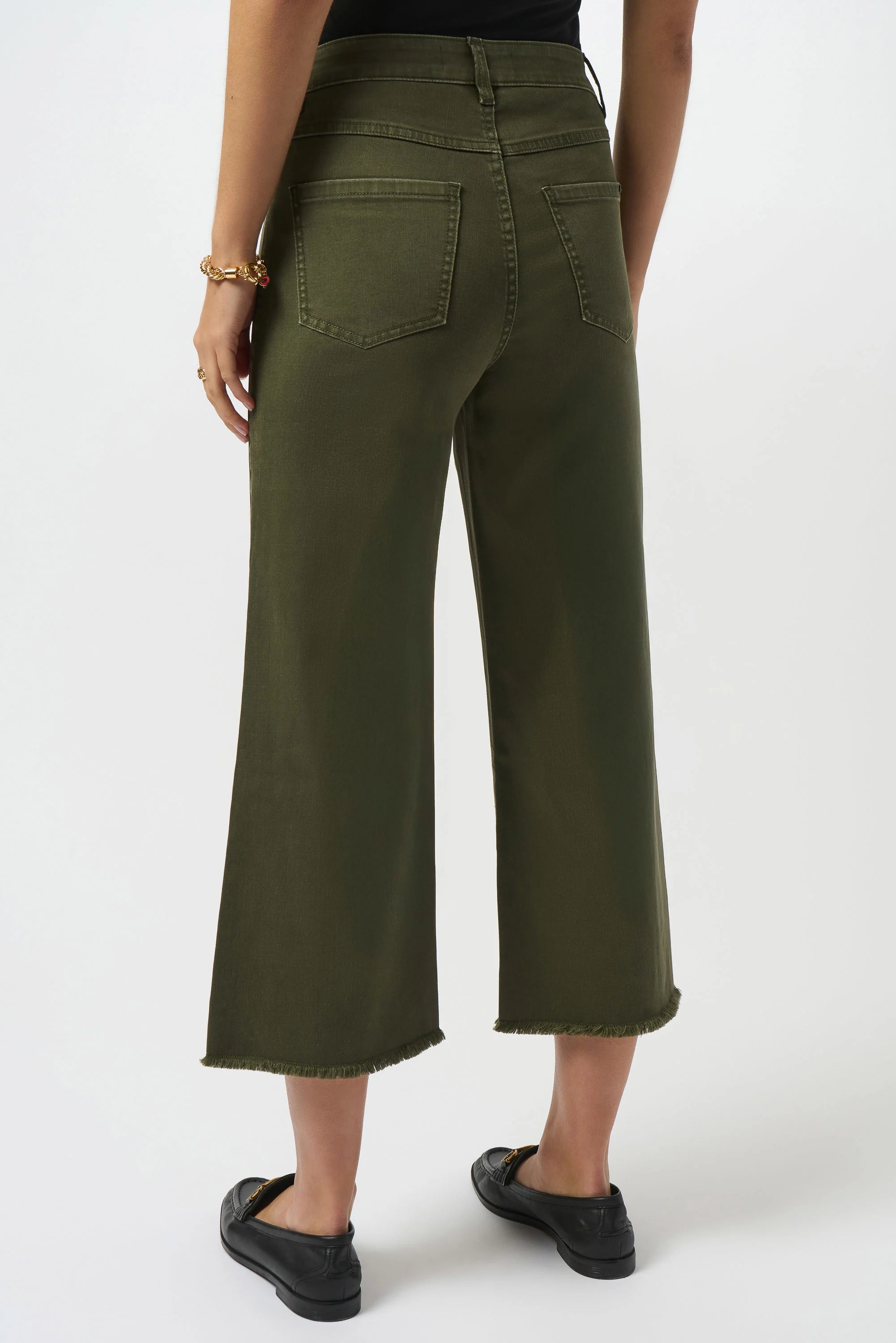 Culotte Jeans With Embellished Front Seam