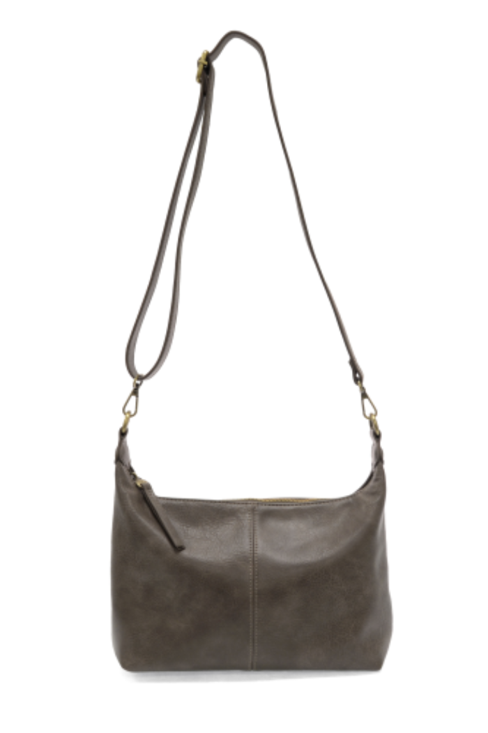 Taupe Danna Top Zip Crossbody