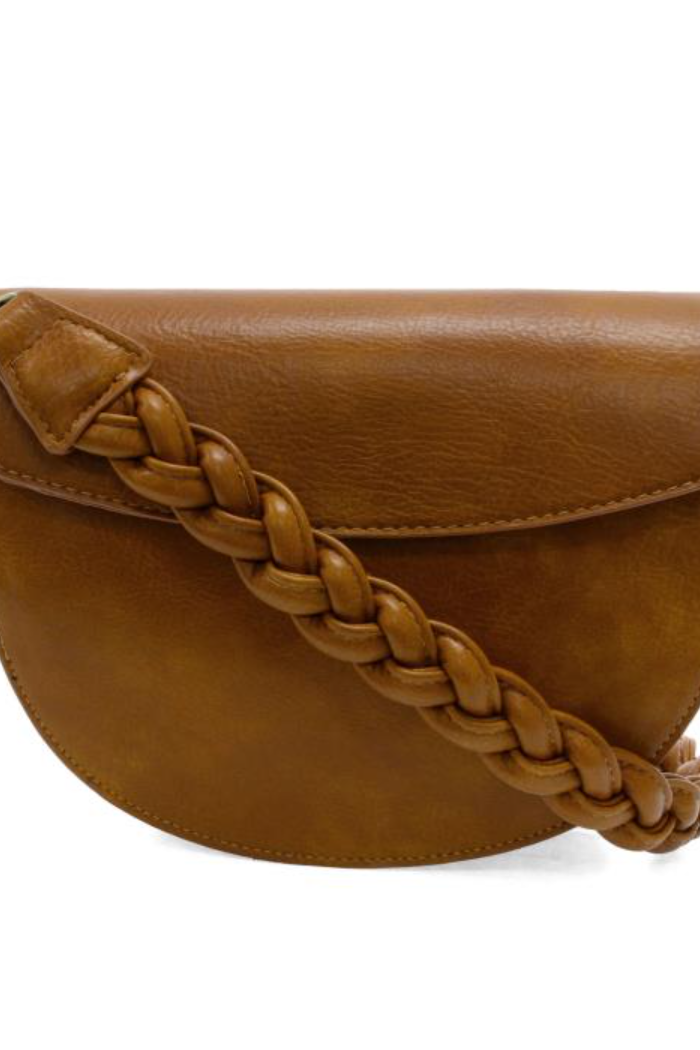 Dark Amber Linda Crescent Crossbody with Braided Strap