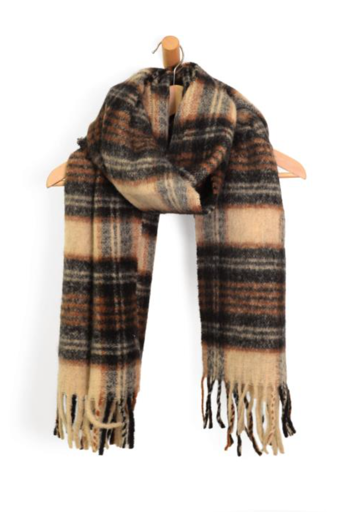 Tartan Plaid Fringe Scarf
