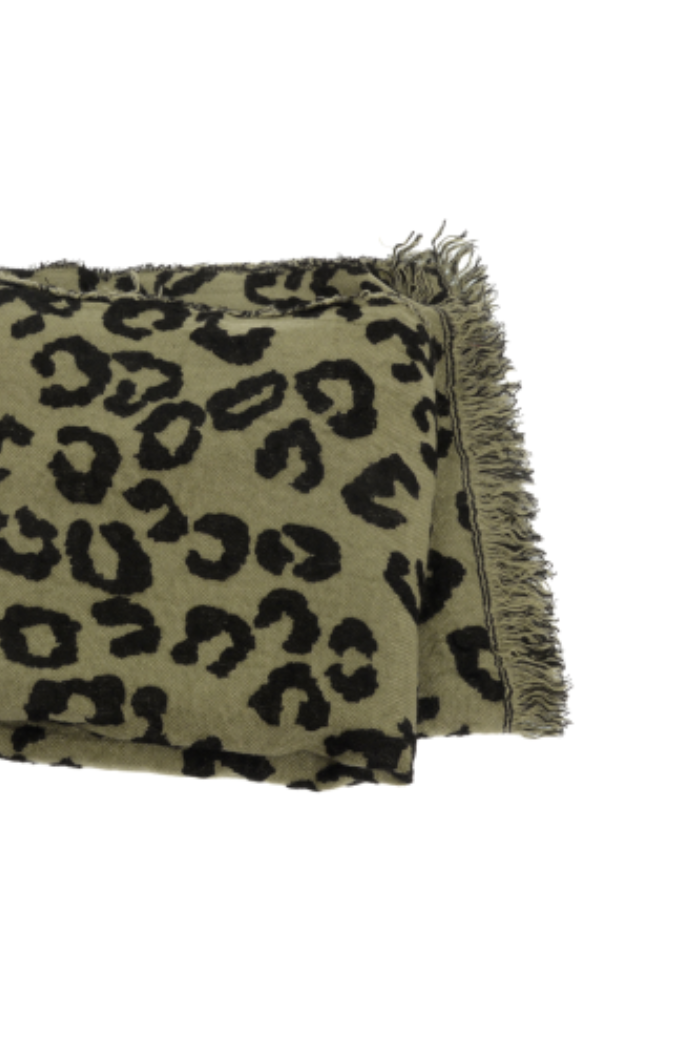 Olive Leopard Scarf