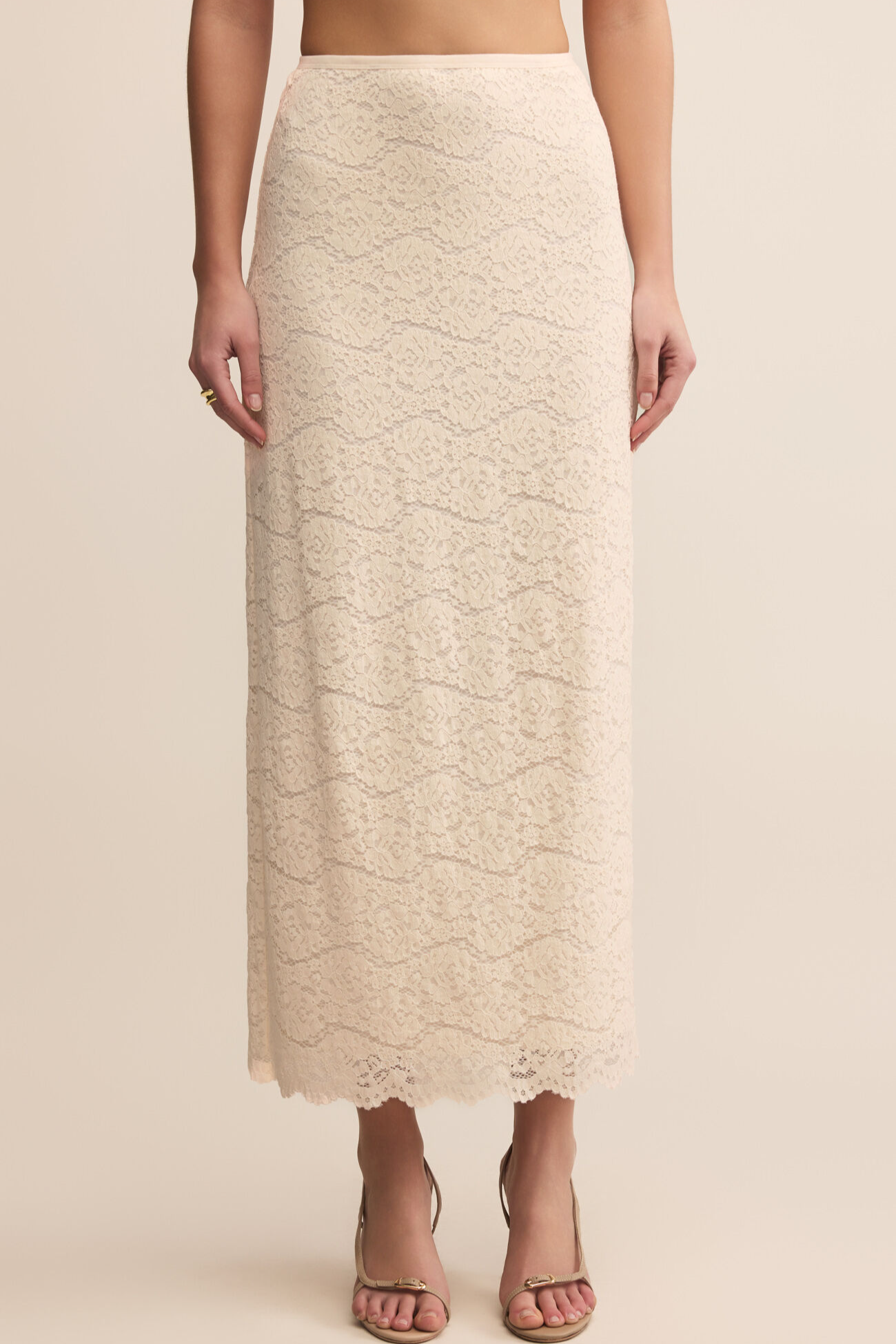 Via Lace Midi Skirt