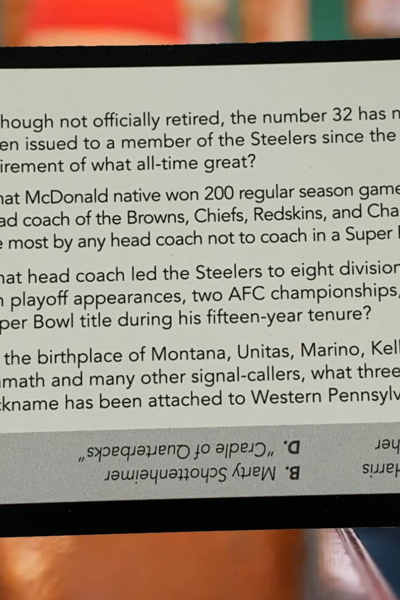 Pittsburgh Sports Trivia Game