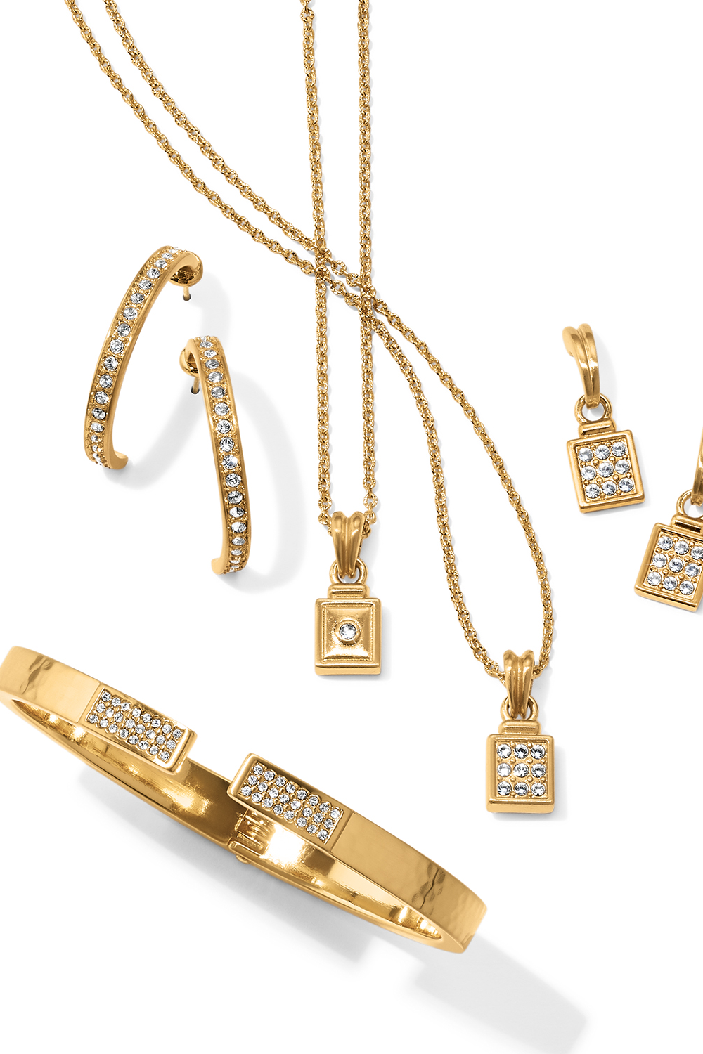 Gold Crystal Hoop Earrings