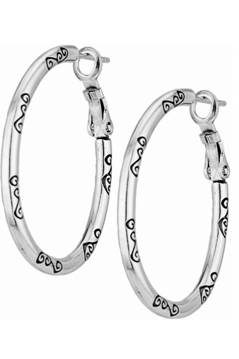 Oval Hoop Charm Earrings