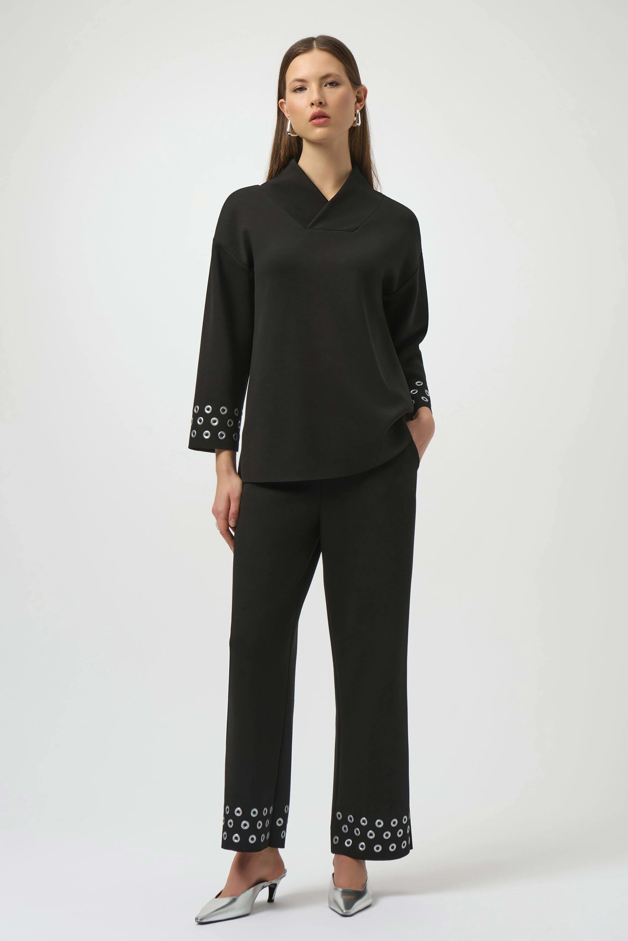 Scuba Jersey Straight Leg Pull-On Pants