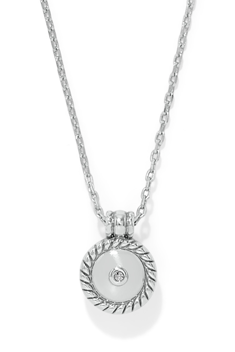 Pave Round Pendant Necklace