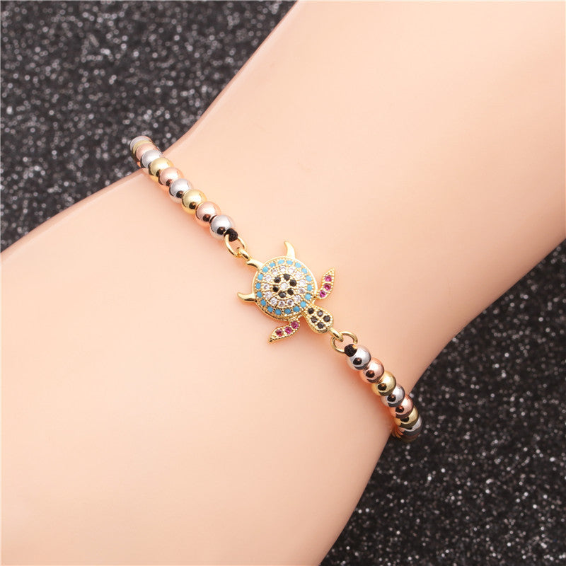 Women's Trendy Micro Inlaid Zircon Turtle Adjustable Can Be Bracelet