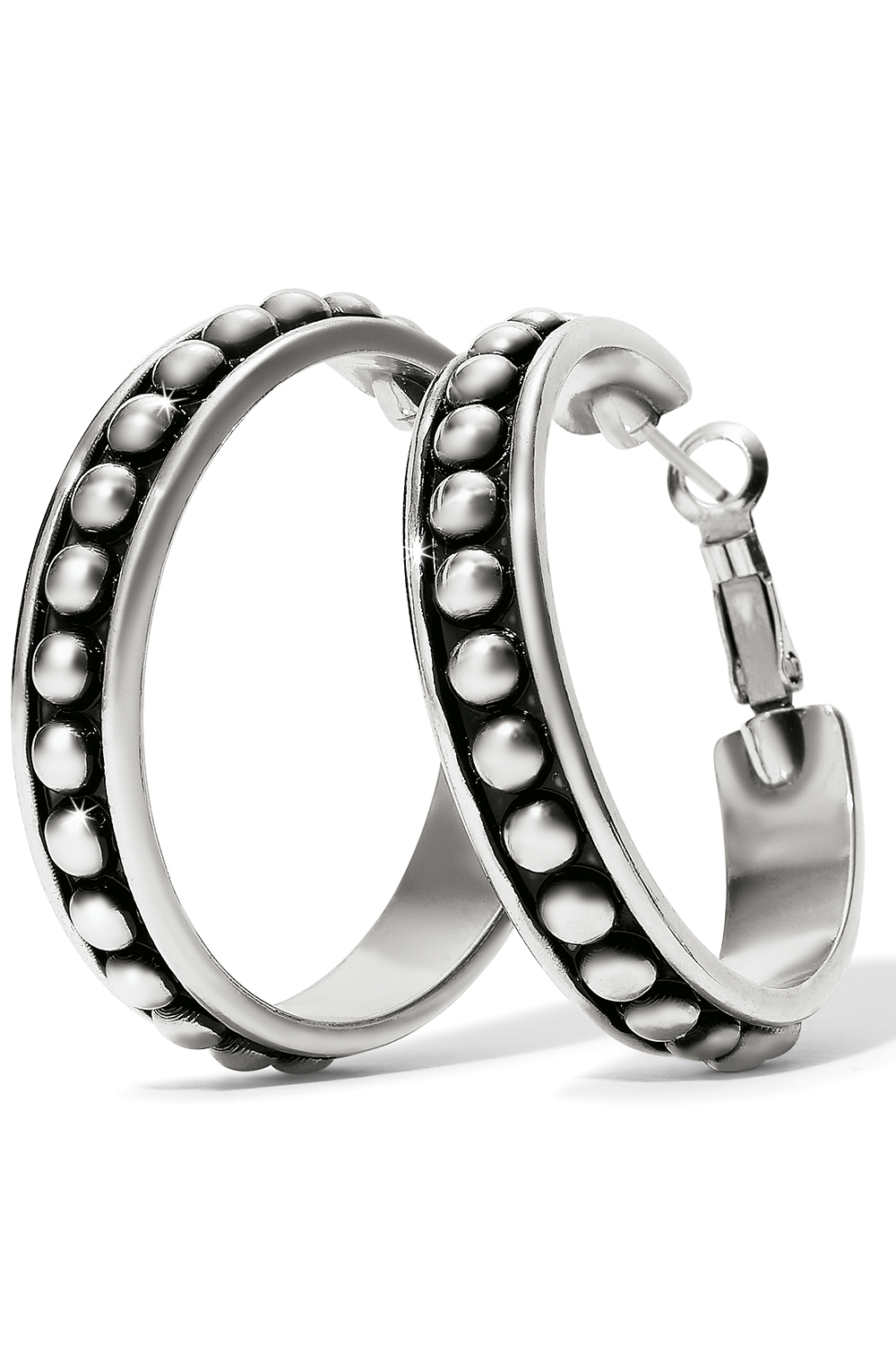 Pretty Tough Stud Large Leverback Hoop Earrings