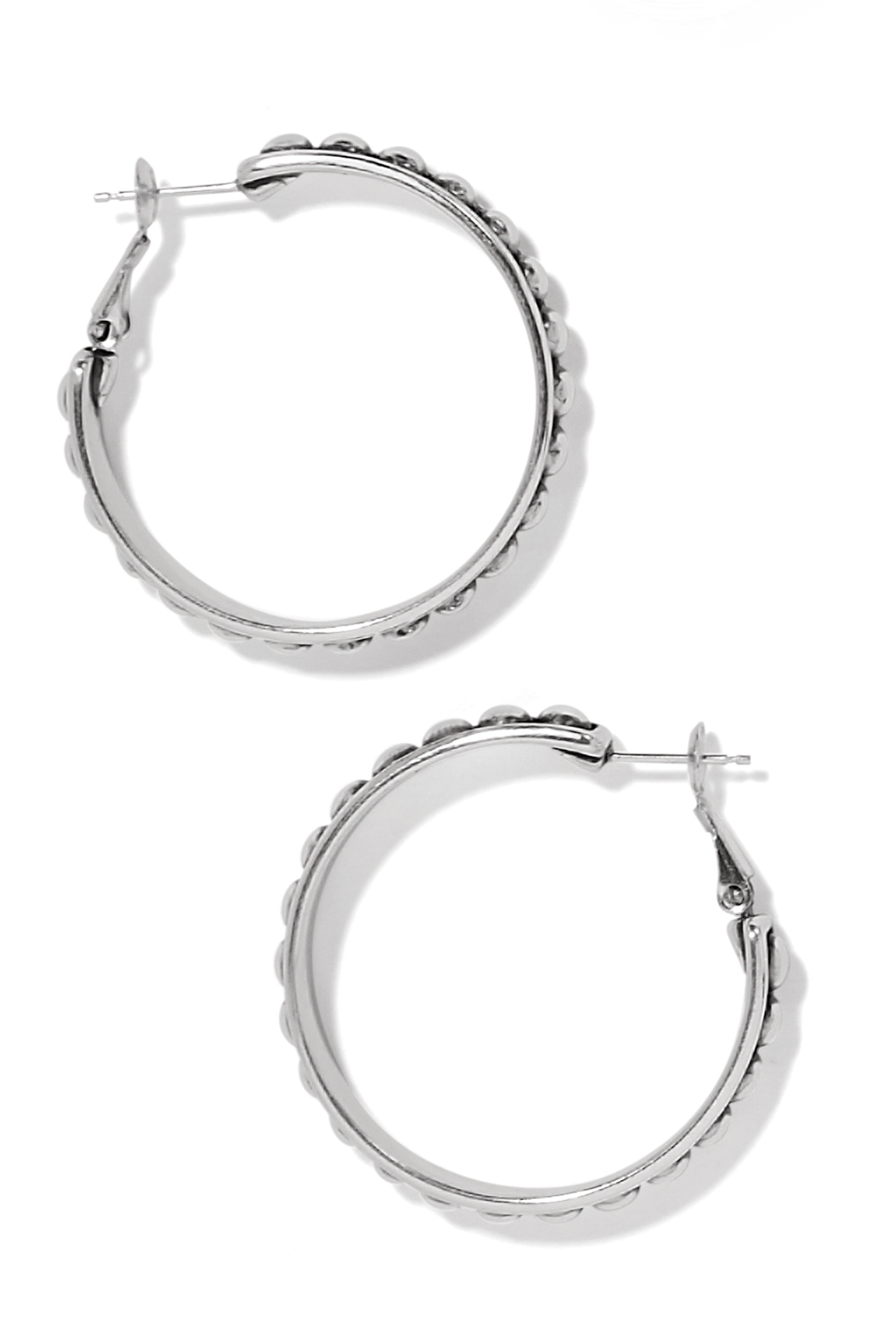 Pretty Tough Stud Large Leverback Hoop Earrings