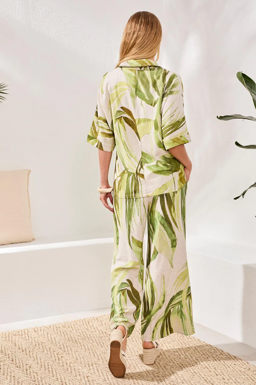 Flowy Linen Dolman Elbow Sleeve Blouse