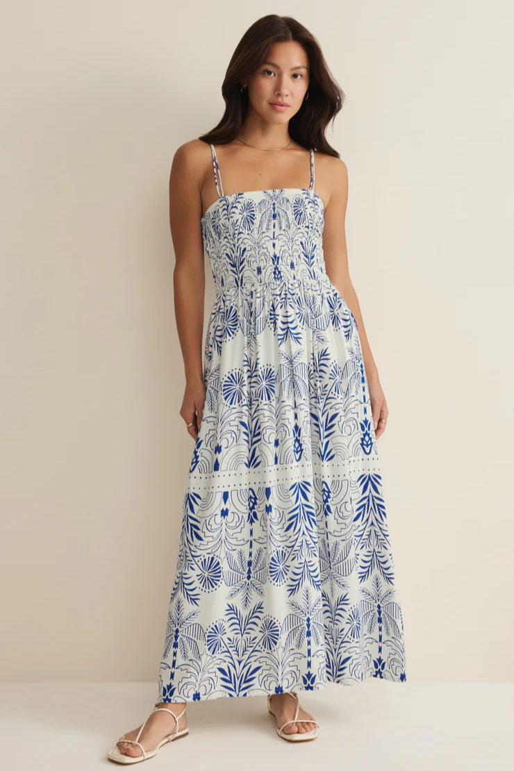 NADINE AIRY PALM MAXI DRESS