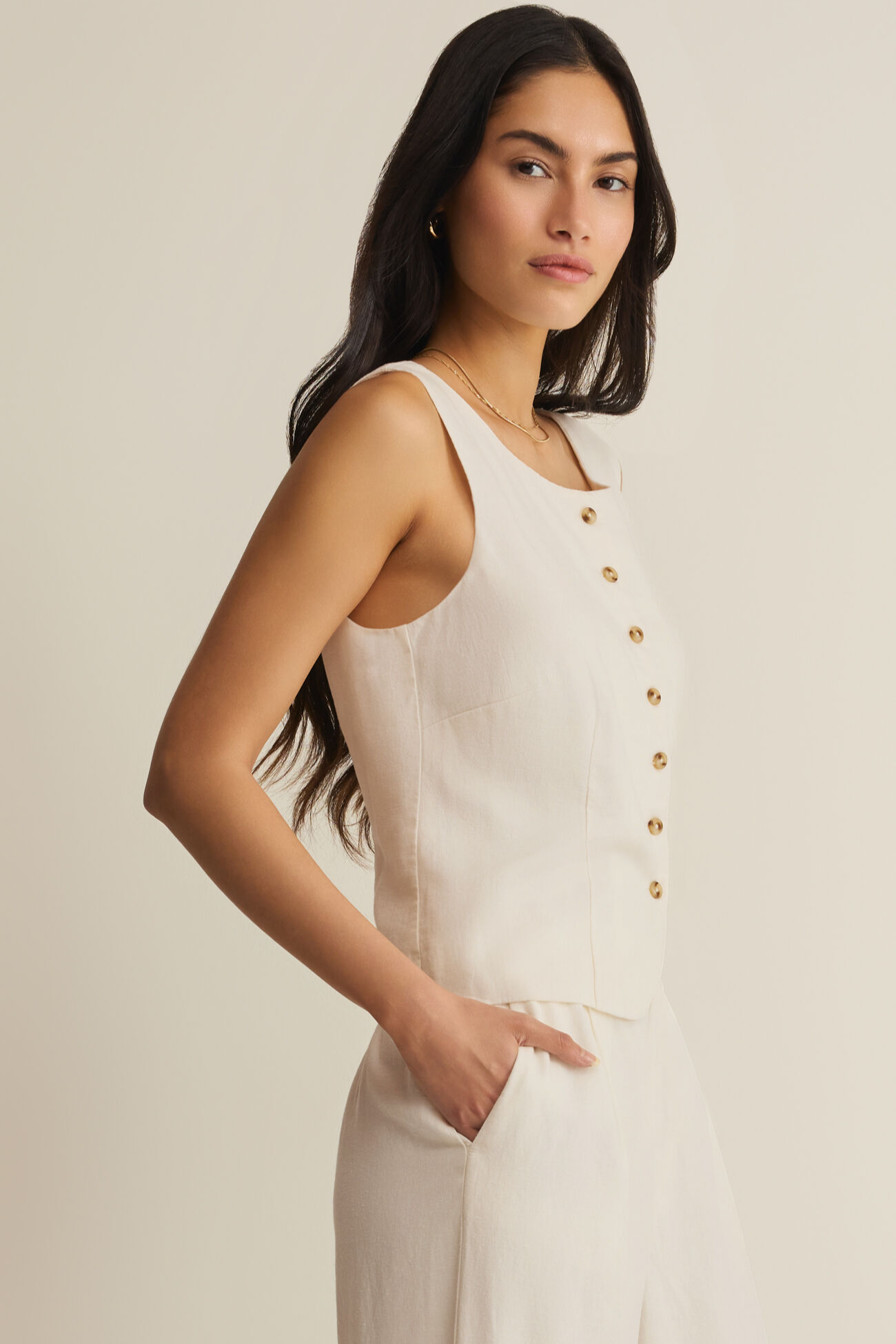 Roman Linen Vest