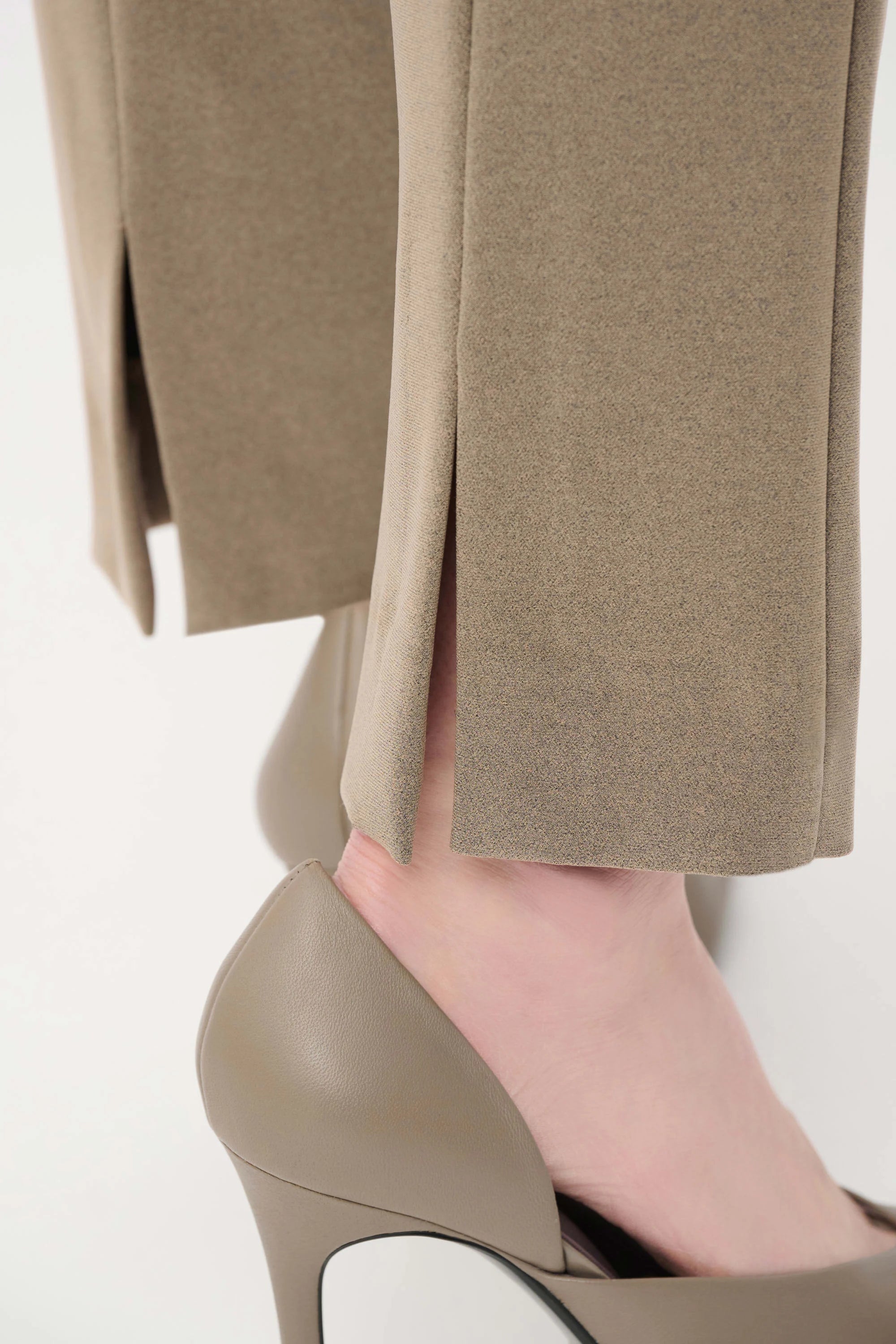 Melange Silky Knit Straight Leg Pull-On Pants