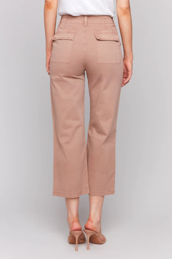 Cropped Utility Pocket Twill Pants