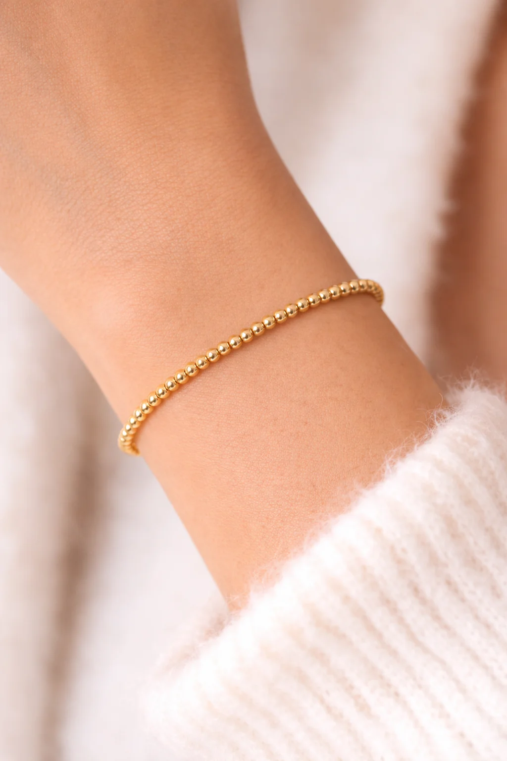 2MM Gold Beaded Bracelet