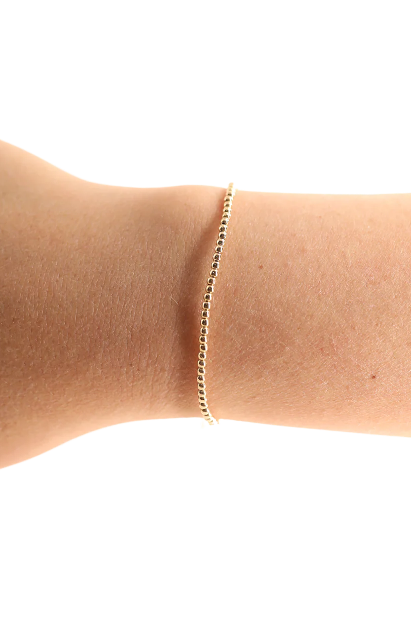 2MM Gold Beaded Bracelet