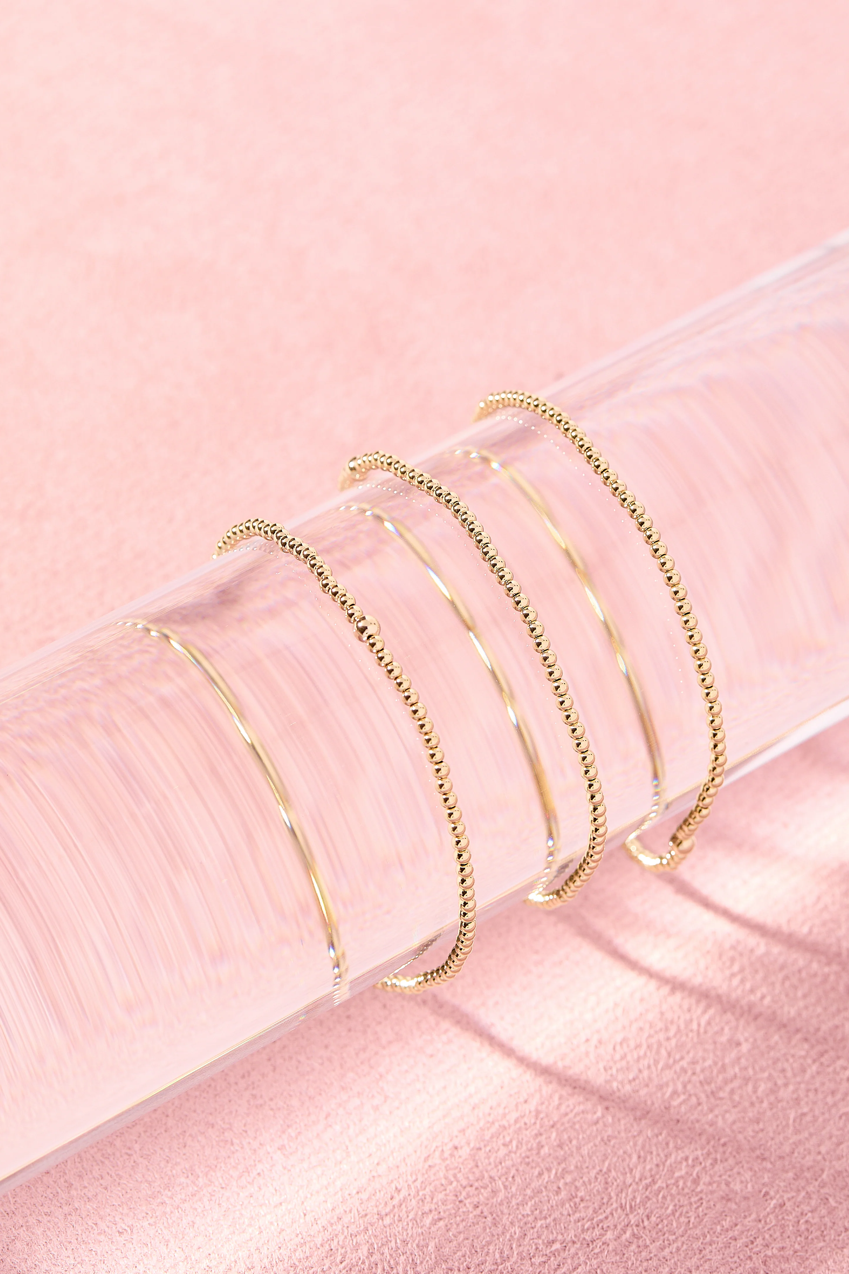 2MM Gold Beaded Bracelet