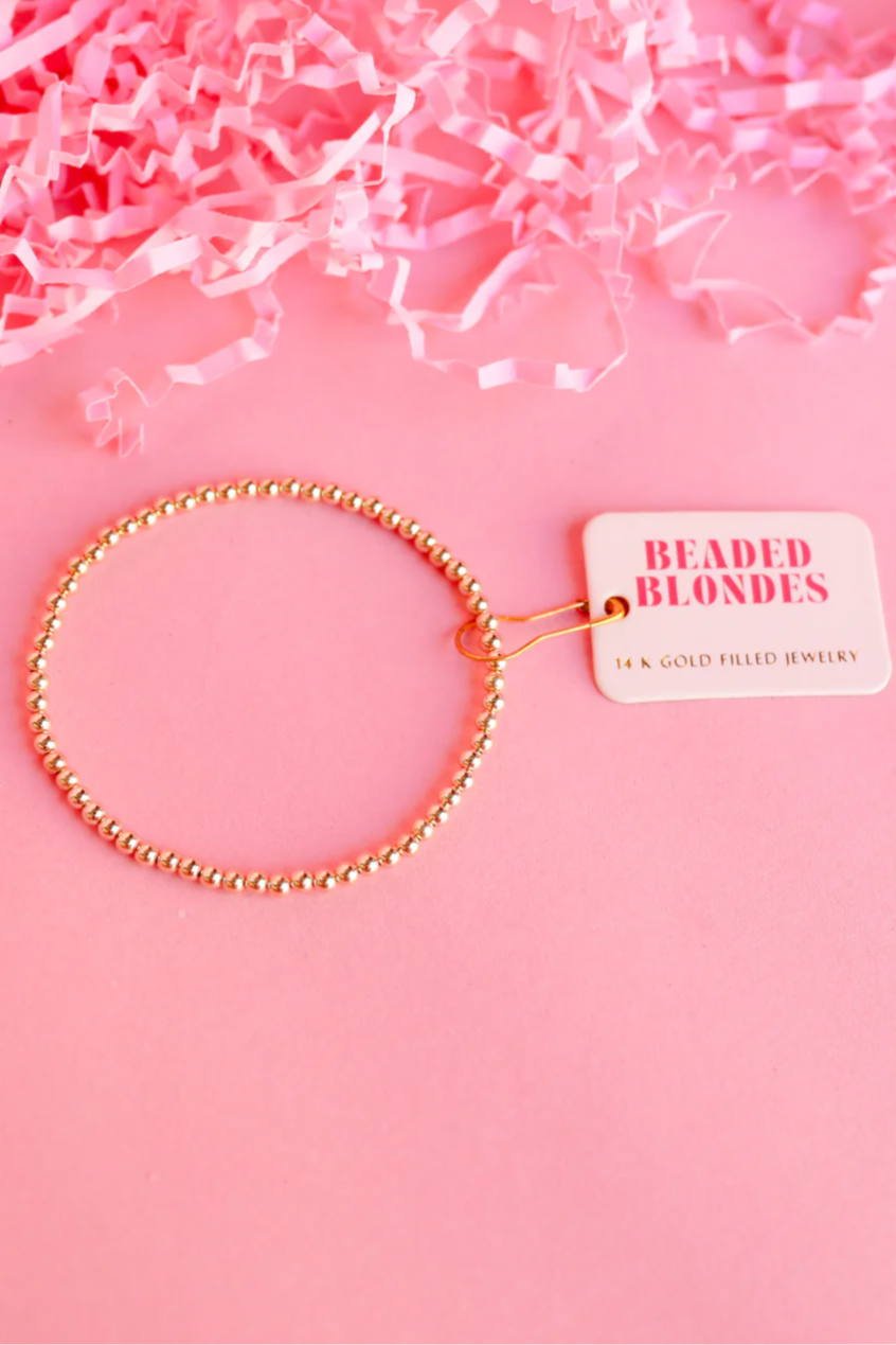 3MM Gold Beaded Bracelet