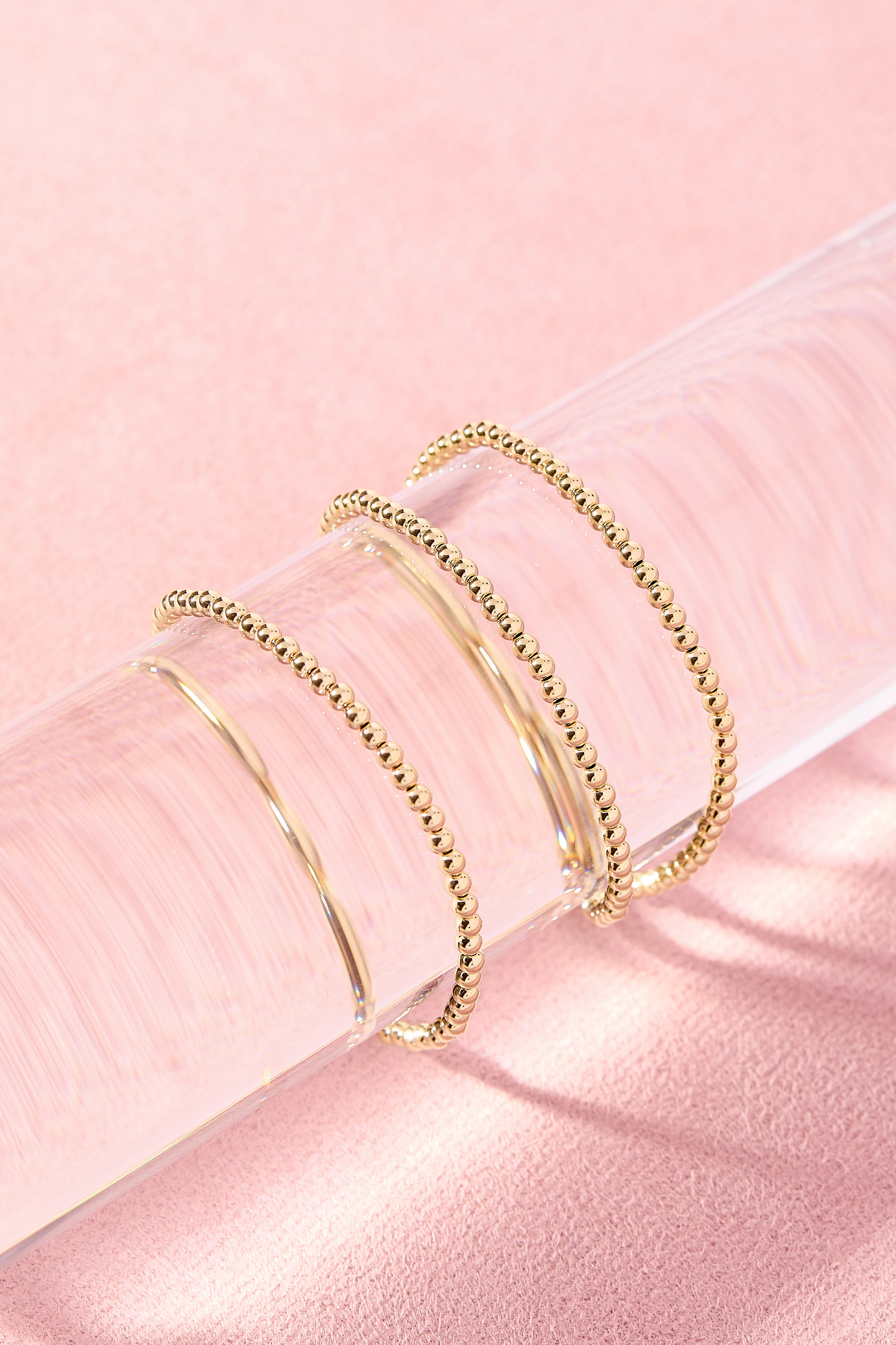 3MM Gold Beaded Bracelet