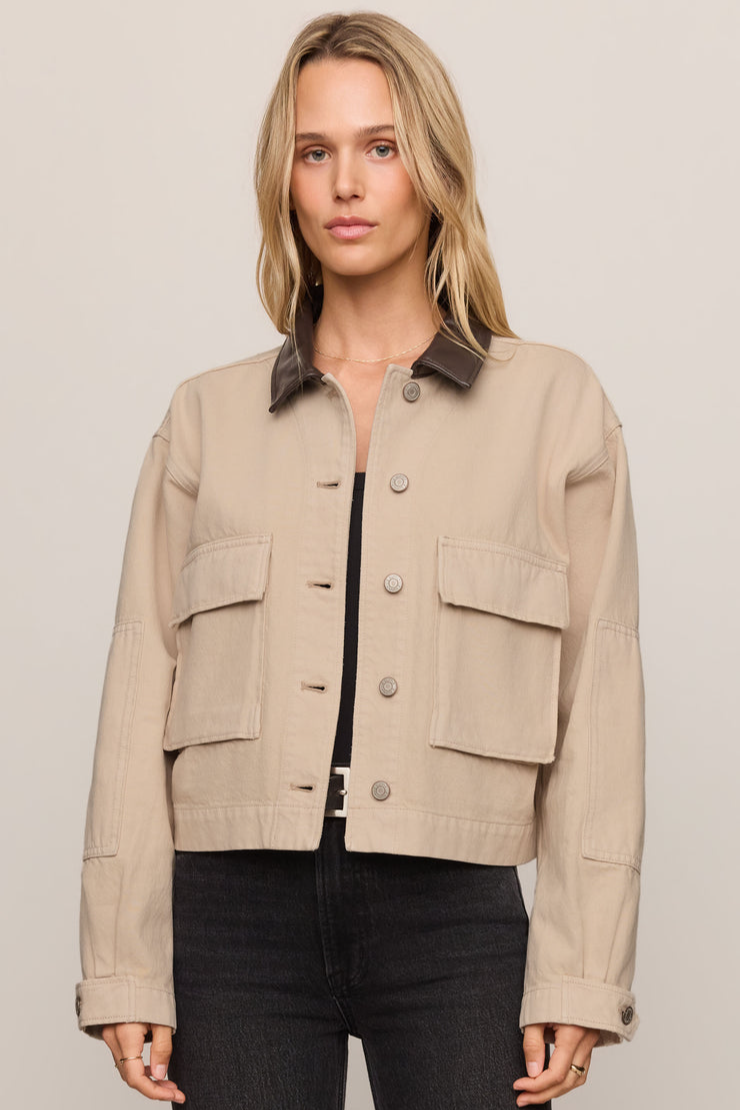 Rey Cropped Denim Chore Jacket