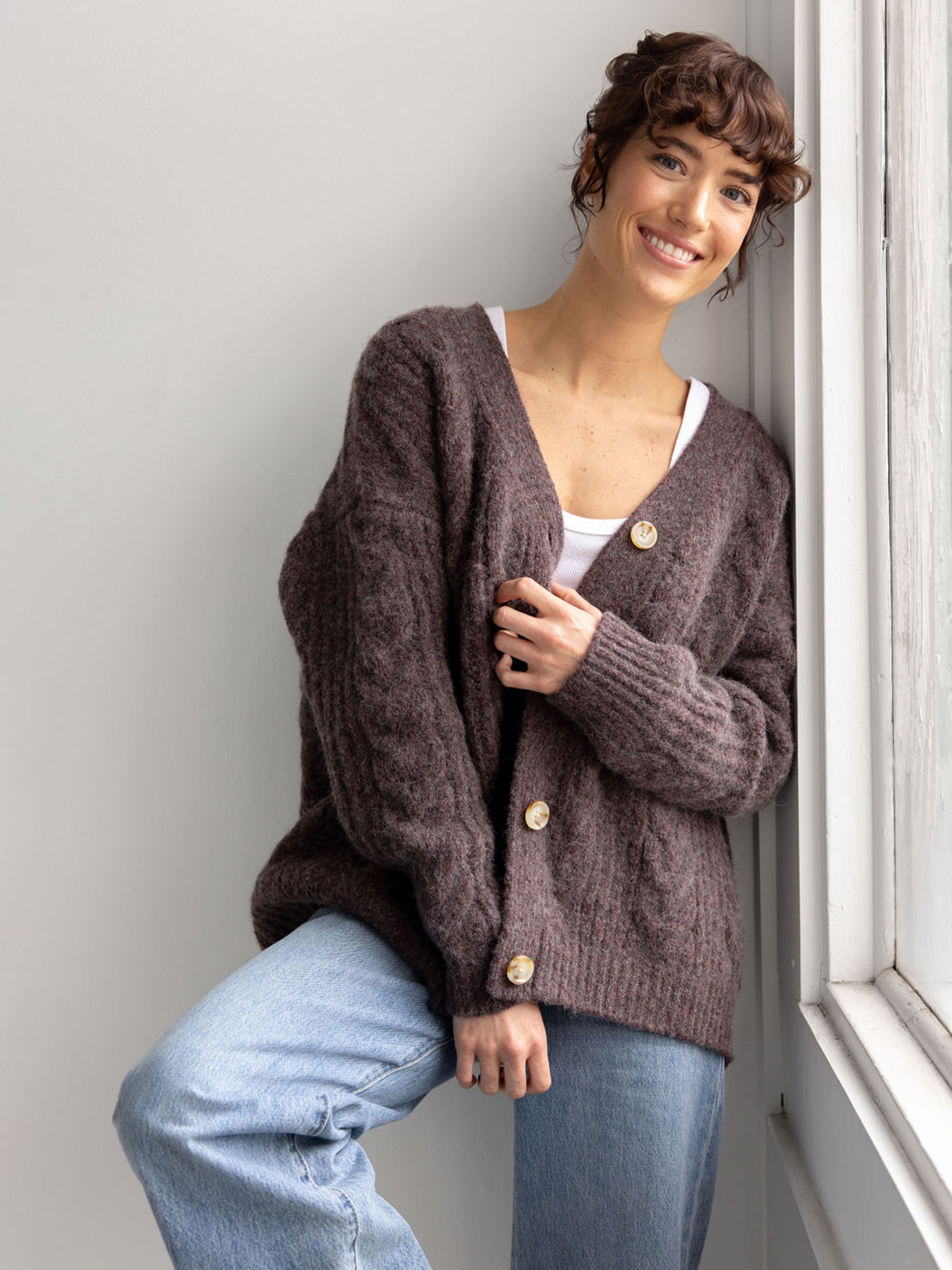 Oversized Cable Knit Cardigan - ONLINE EXCLUSIVE