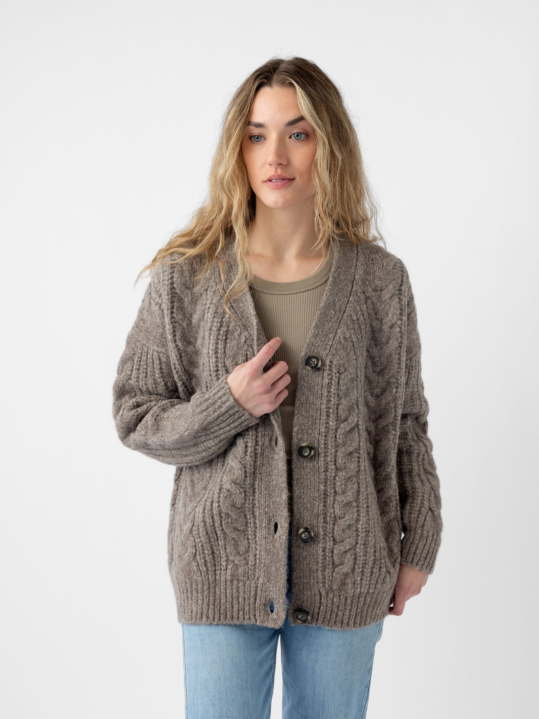 Oversized Cable Knit Cardigan - ONLINE EXCLUSIVE