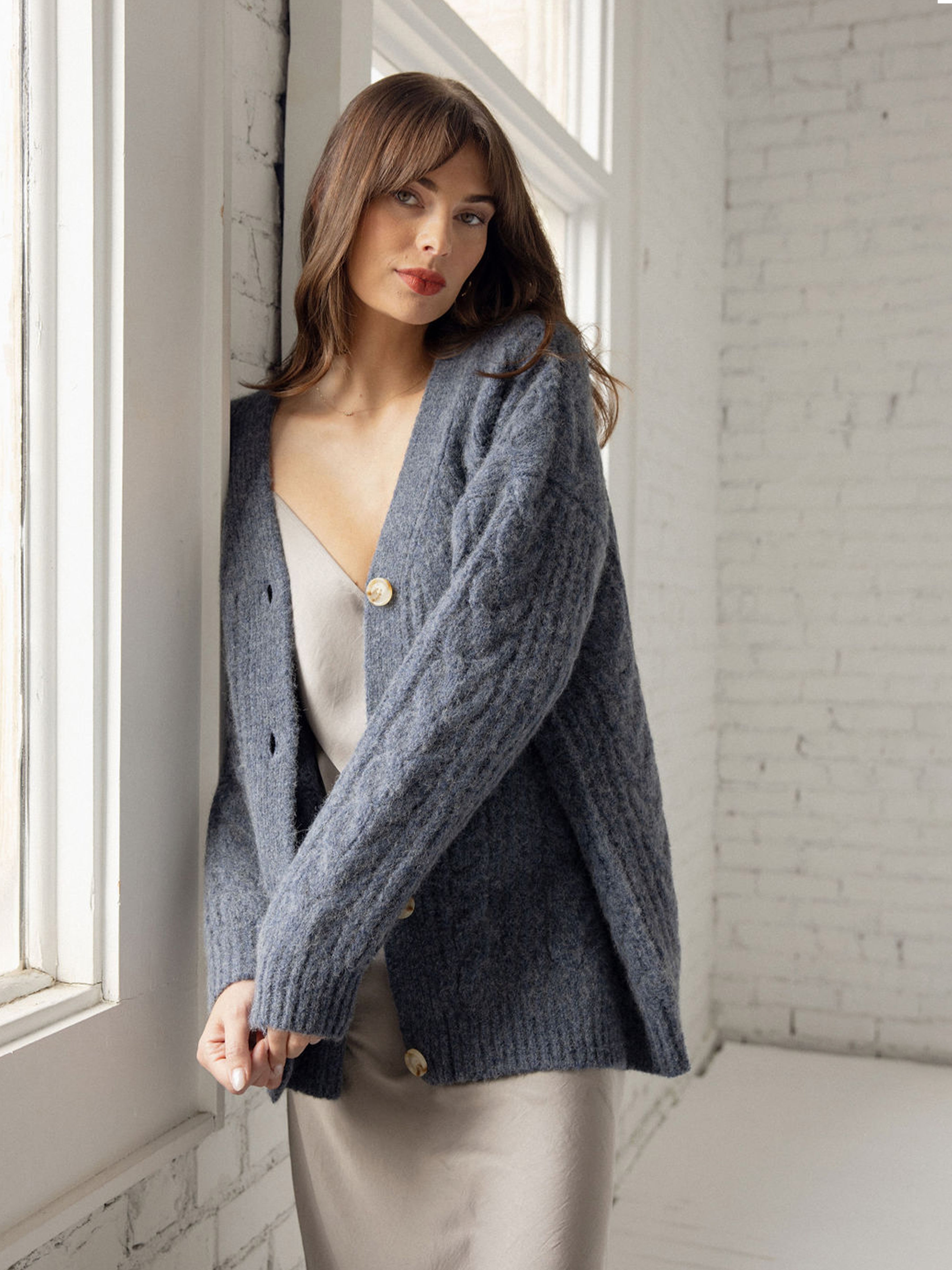 Oversized Cable Knit Cardigan - ONLINE EXCLUSIVE