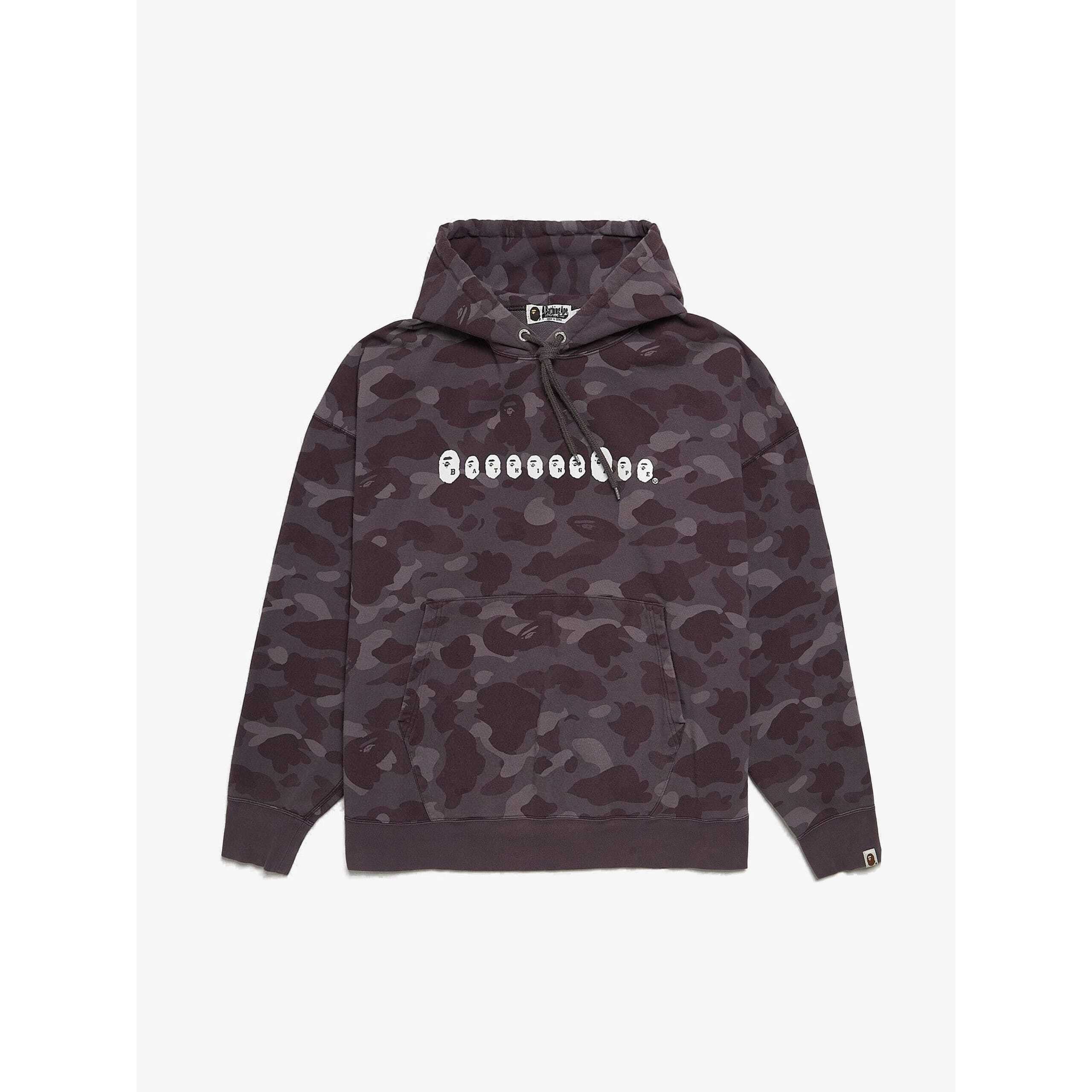 Bape Purple Camo Logo Printed Cotton Hoodie