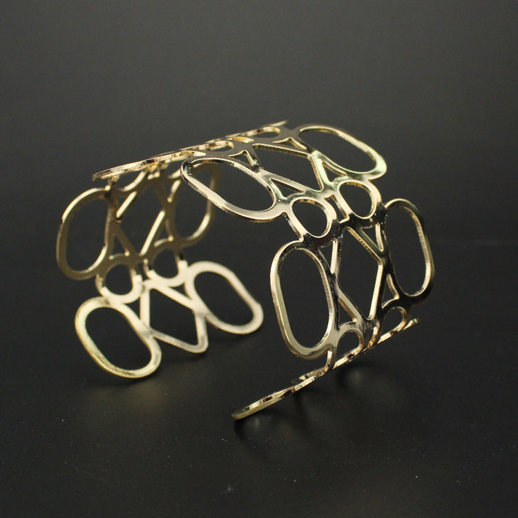 Women's Fashion Personalized Patterns Intersection Hollow Open-end Bracelets