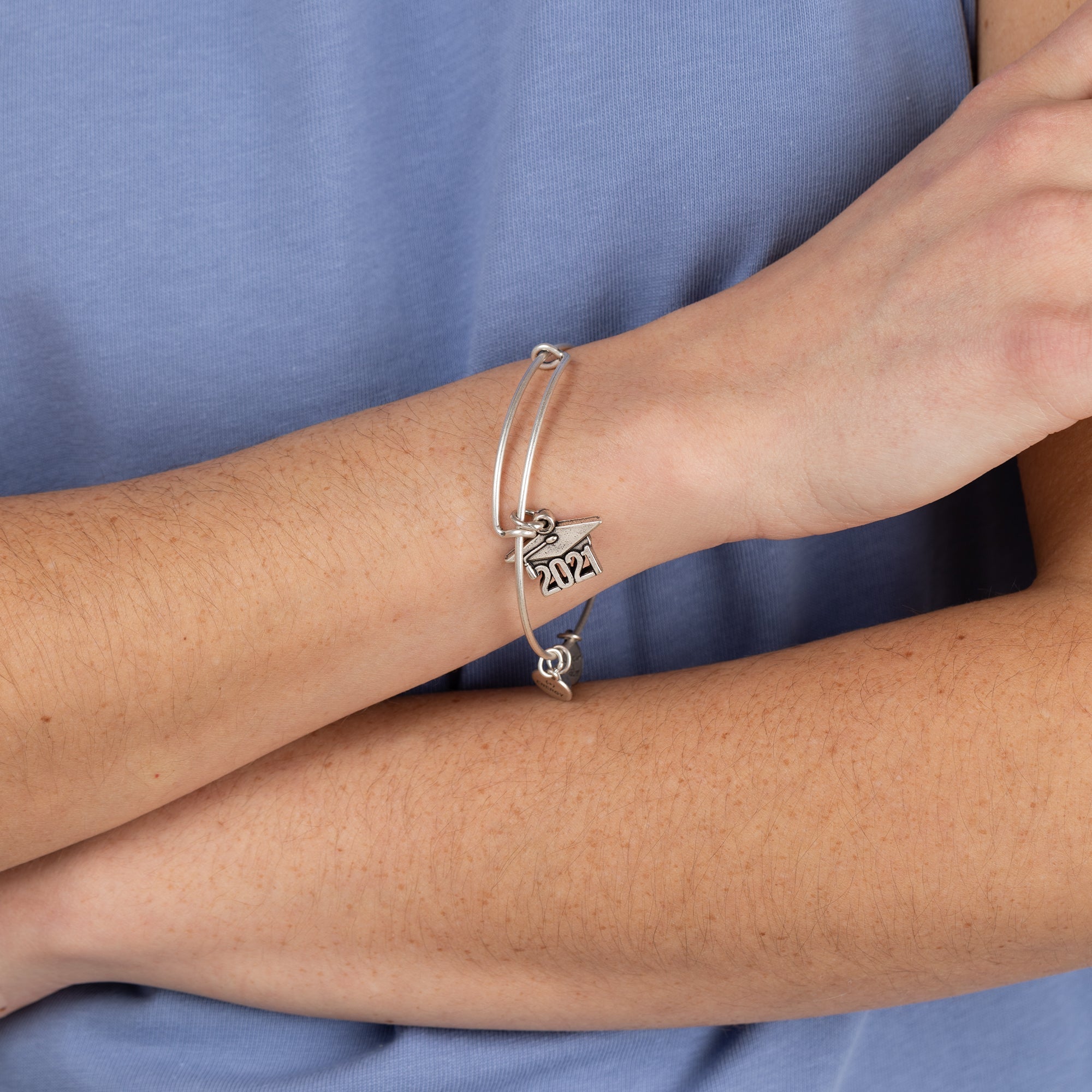 2021 Graduation Cap Charm Bangle by ALEX AND ANI at Shirley Shoppe