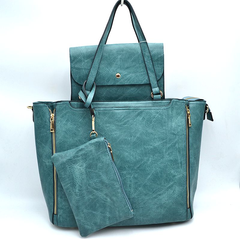 3 in 1 Side Zipper Women's Tote Handbag set