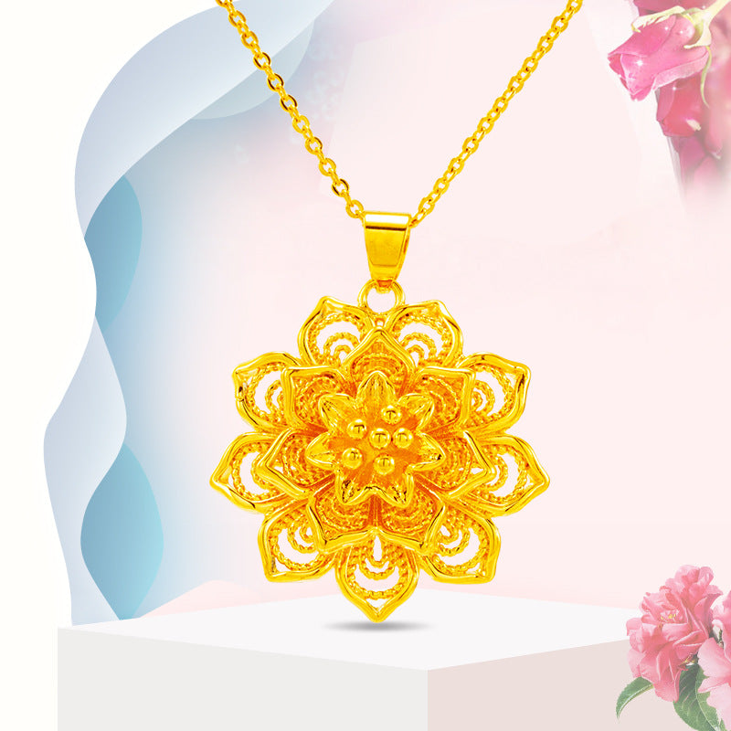 Hollow Rose Ethnic Style Flower Ingenious Craft Pendants