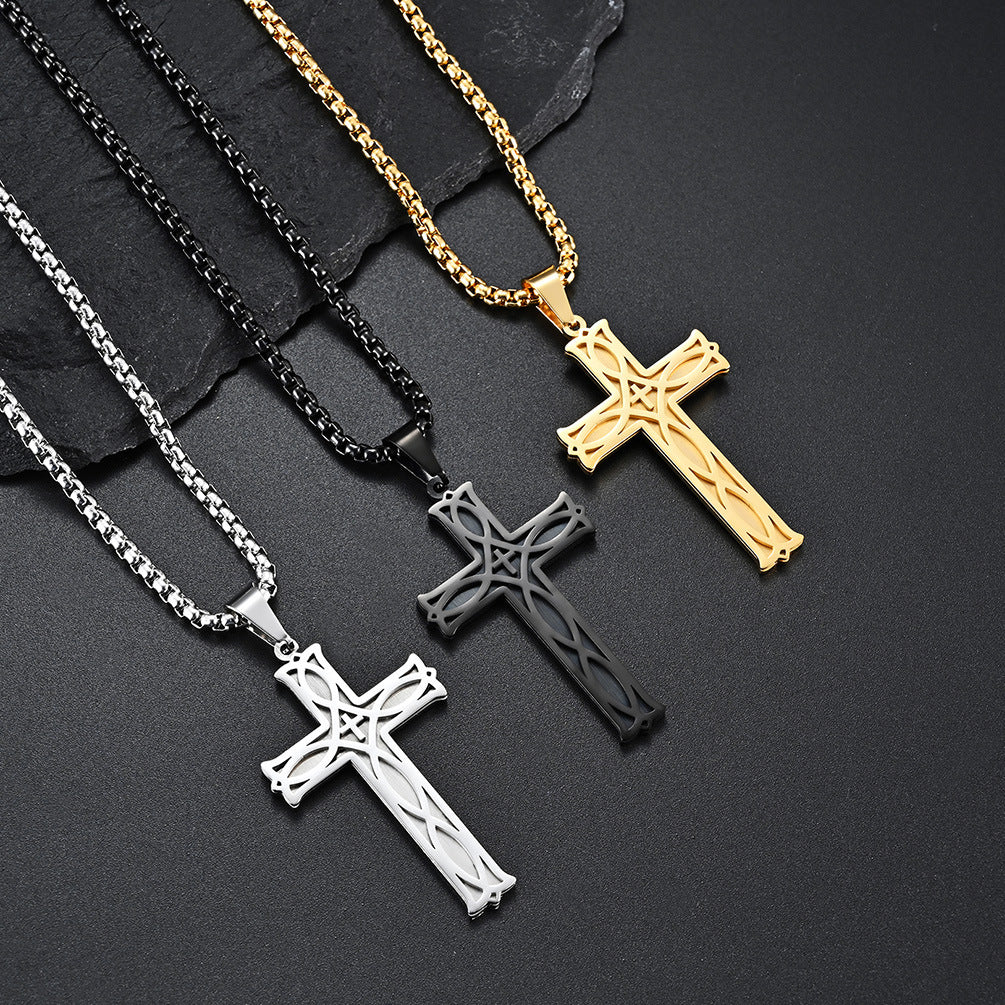 Women's & Men's Irish Knot Cross Titanium Steel Simple Pendant