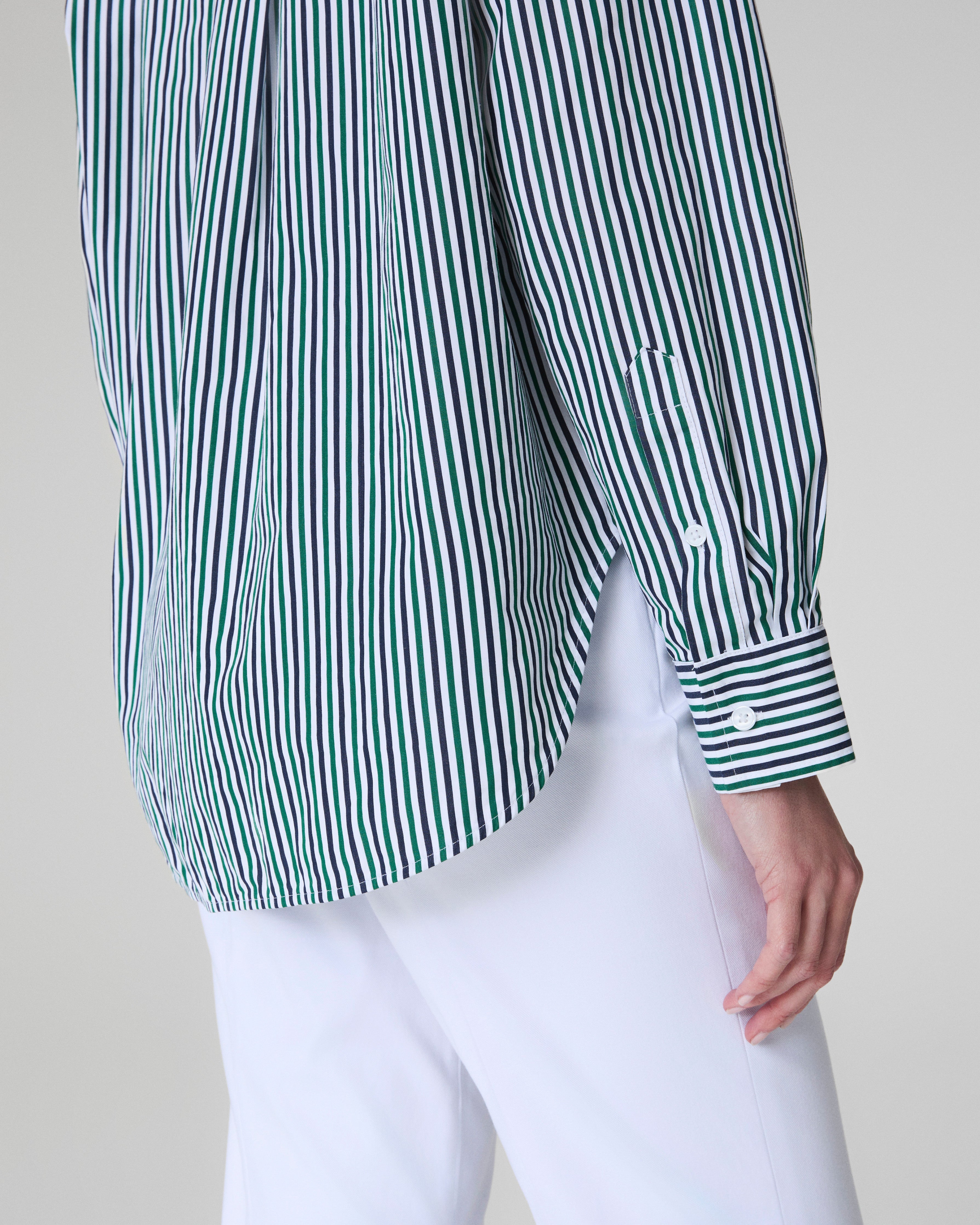 SPANX® Poplin Oversized Button-Up Shirt | Classic White/Timeless Navy/Ivy