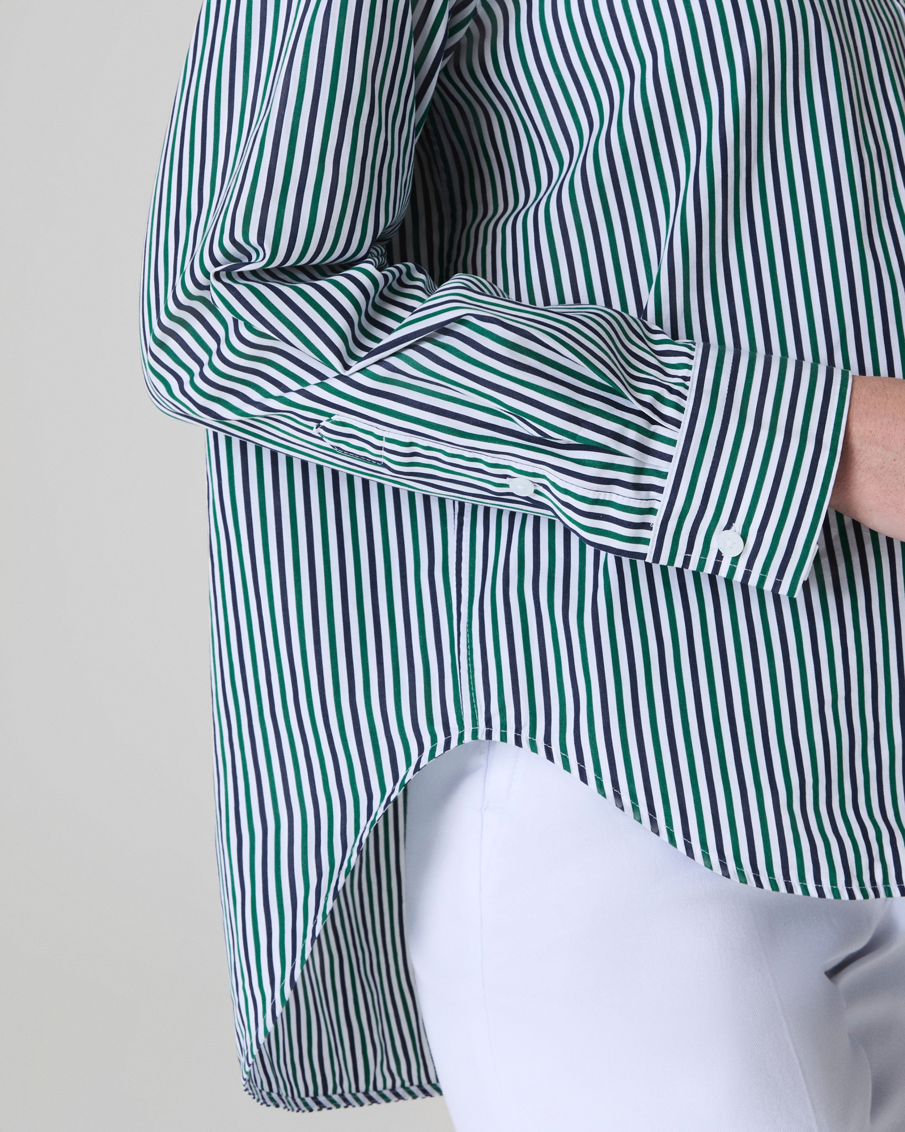 SPANX® Poplin Oversized Button-Up Shirt | Classic White/Timeless Navy/Ivy