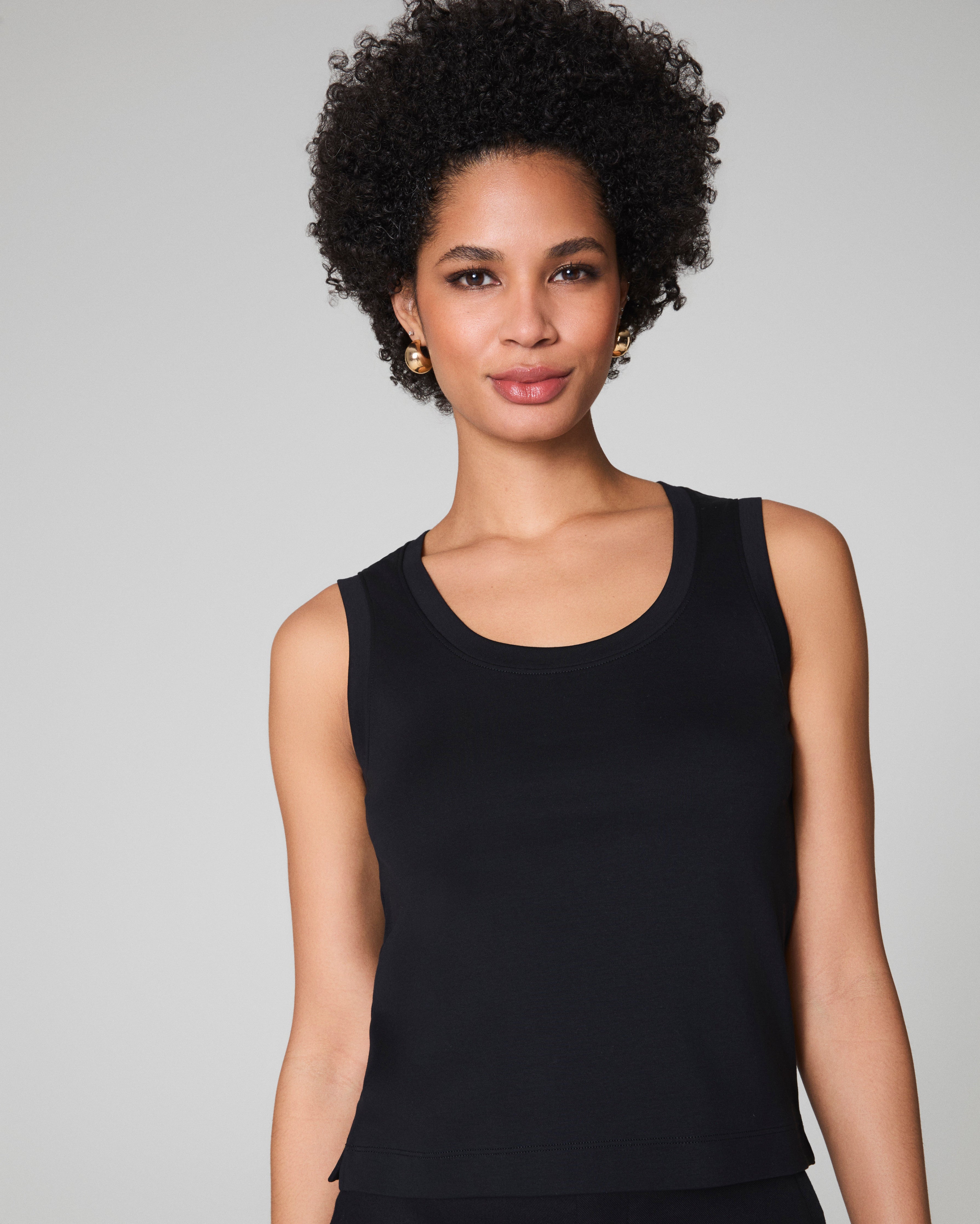 SPANX® Cotton Crewneck Tank | Classic Black