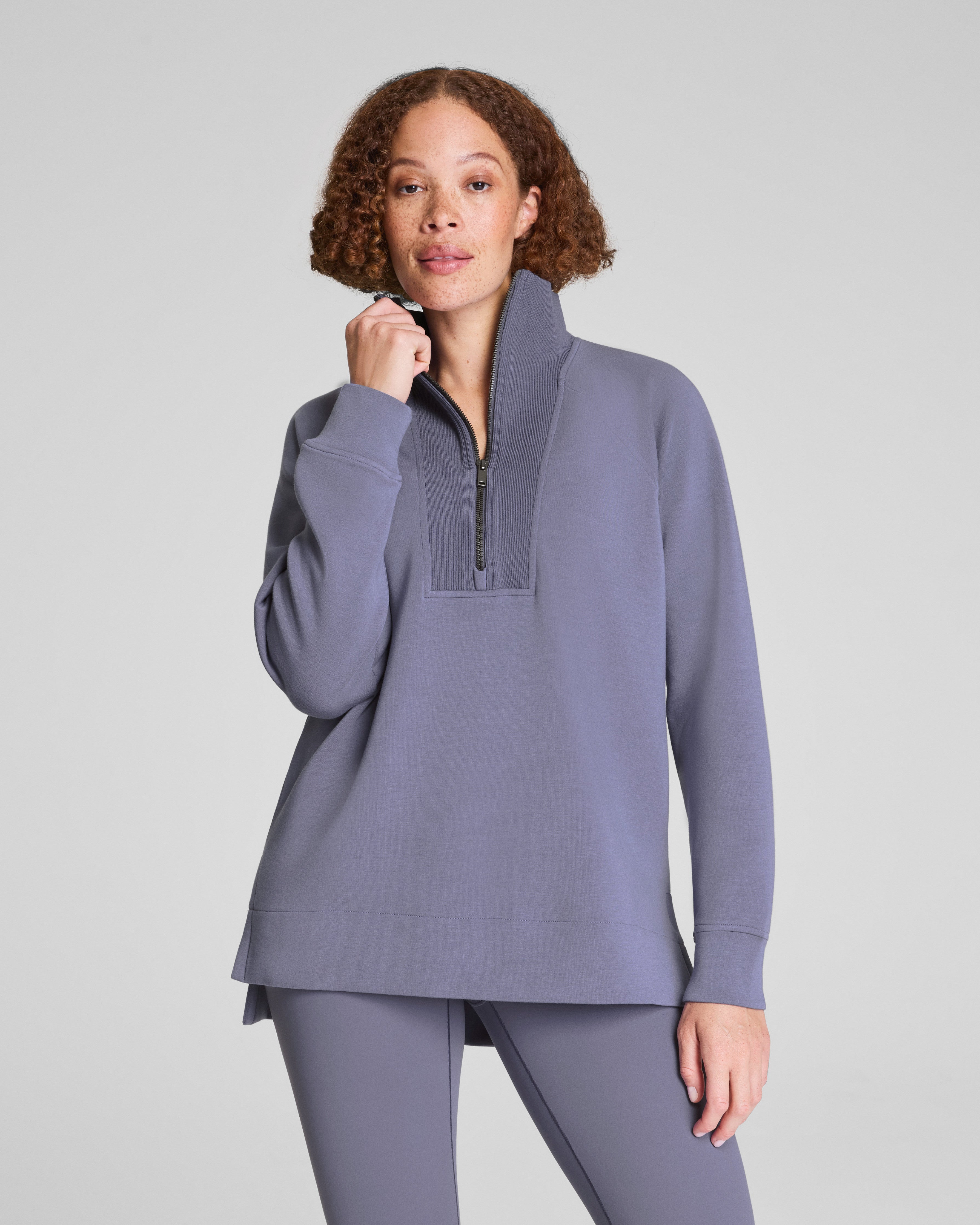 SPANX AirEssentials® Brushed Half Zip Tunic | Pewter