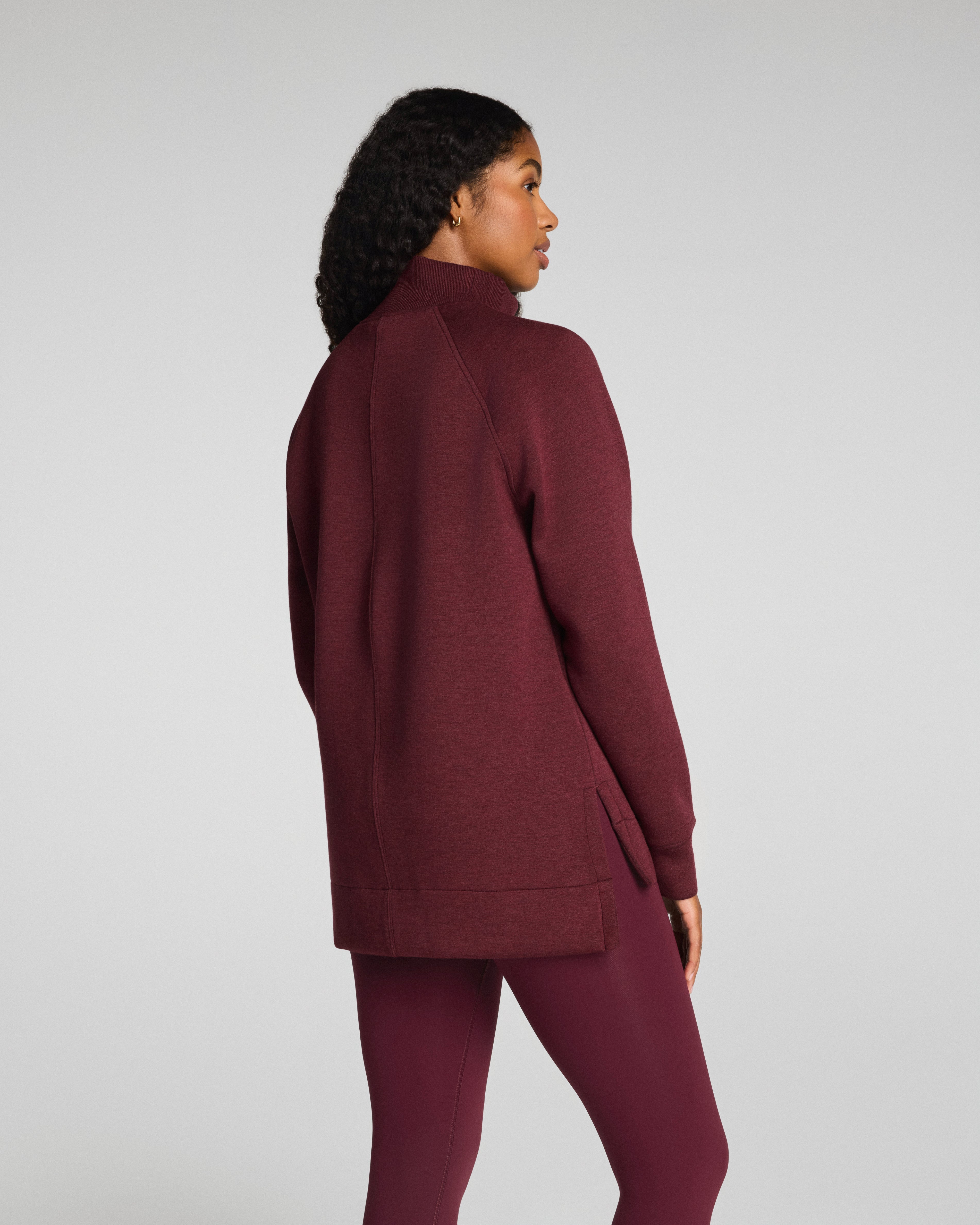 SPANX AirEssentials® Brushed Half Zip Tunic | Cassis Heather