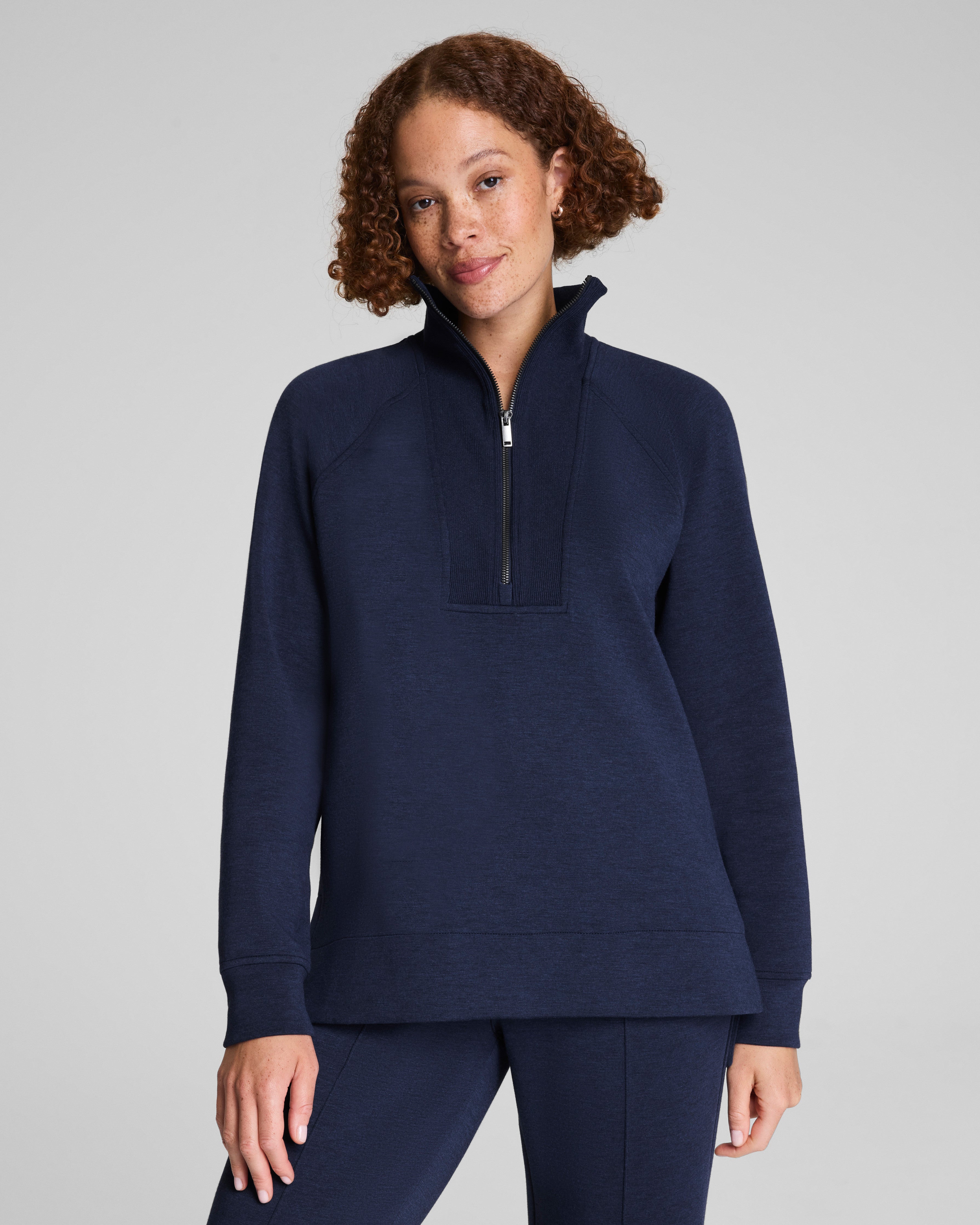 SPANX AirEssentials® Brushed Half Zip Tunic | Timeless Navy Heather