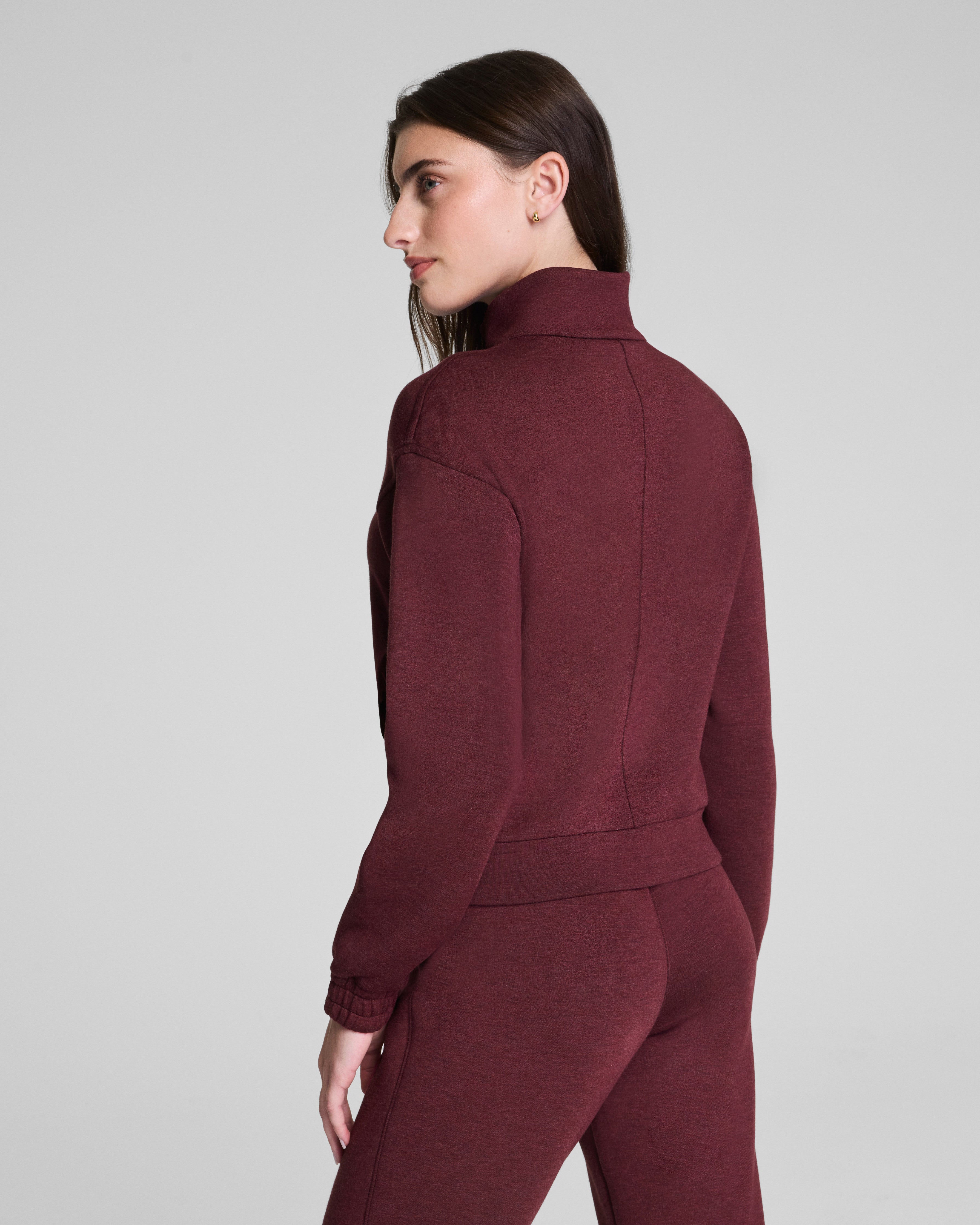 SPANX AirEssentials® Brushed Full Zip Jacket | Cassis Heather